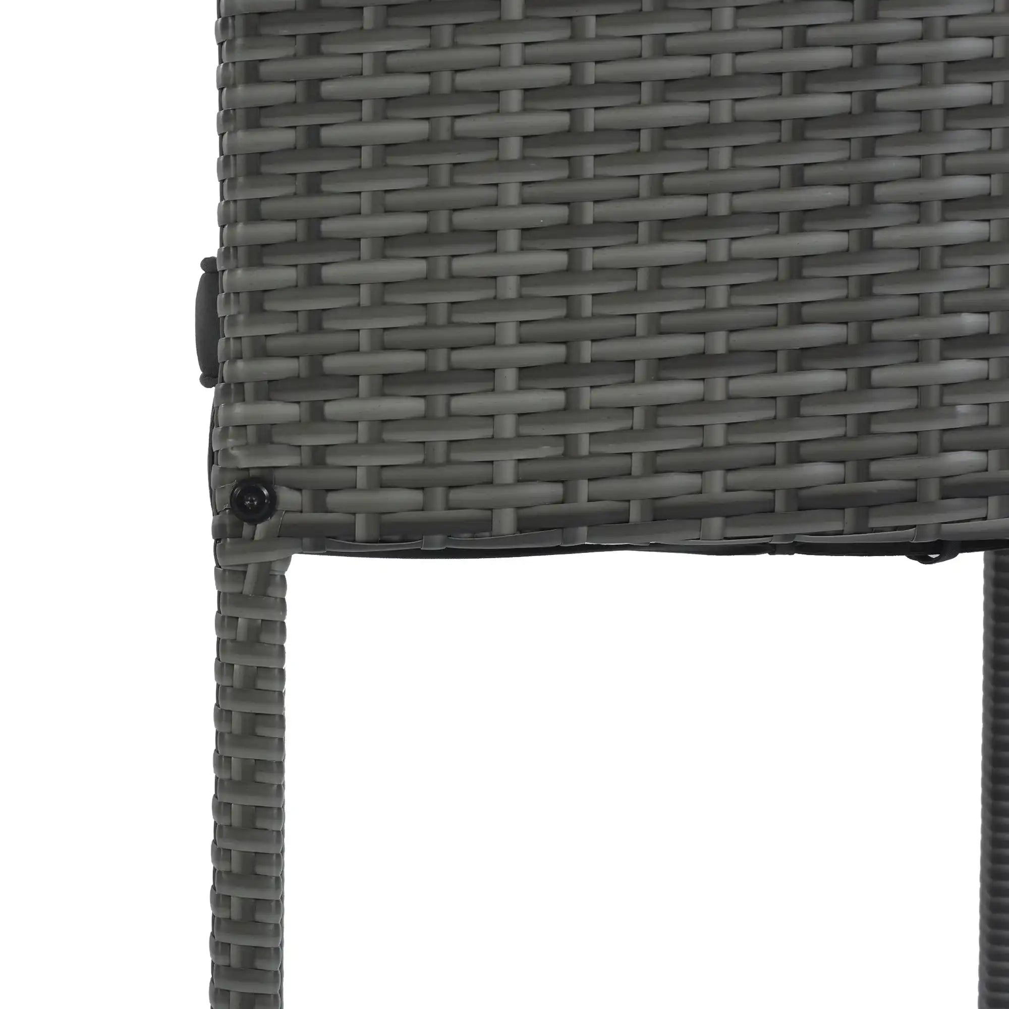 5 Piece Outdoor Wicker Bar Set with Acacia Wood Table, Brown & Gray - Best Buy Furniture