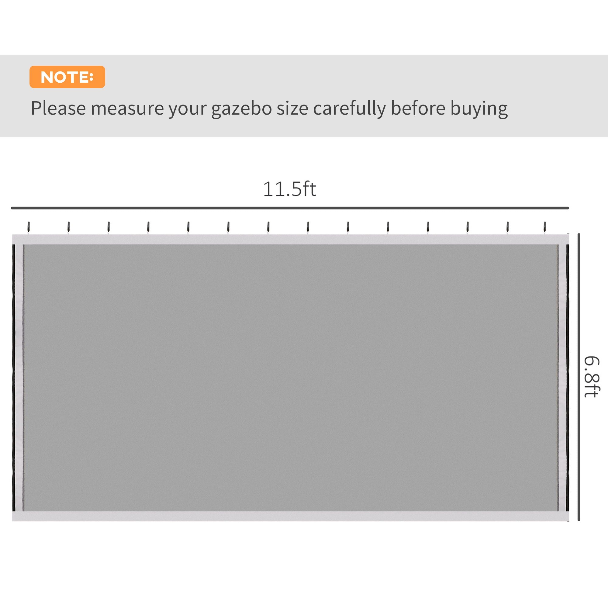 Outsunny - 10' x 13' Replacement Mesh Sidewall Netting For Patio Gazebos And Canopy Tents With Zippers (Sidewall Only) - White - Best Buy Furniture