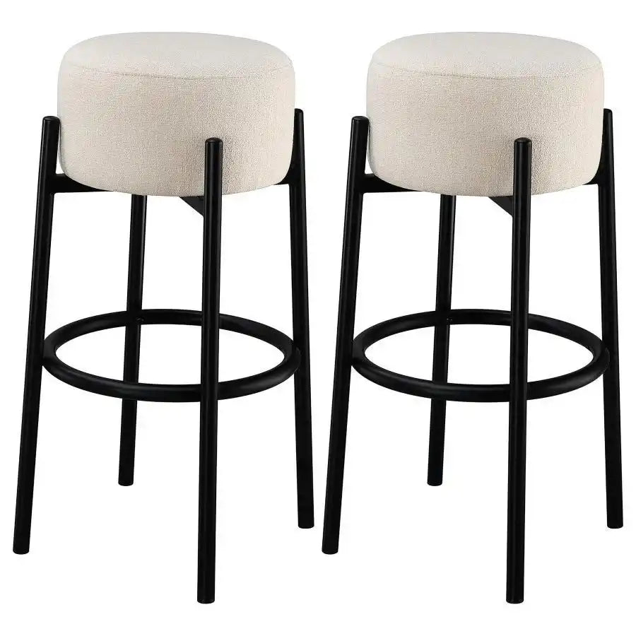Leonard - Upholstered Backless Round Stools (Set of 2) - Best Buy Furniture