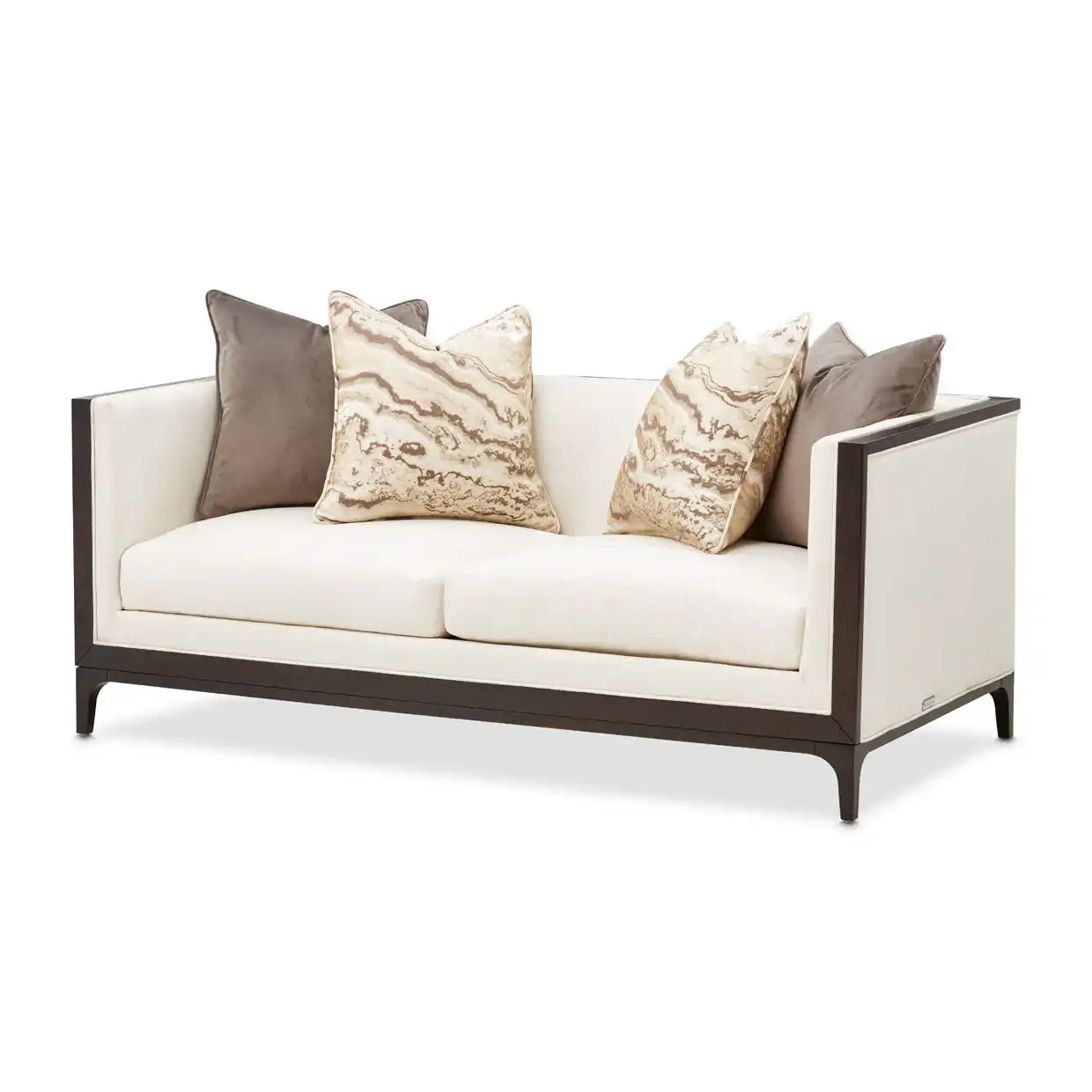 Belmont Place - Loveseat - Cream / Espresso - Best Buy Furniture