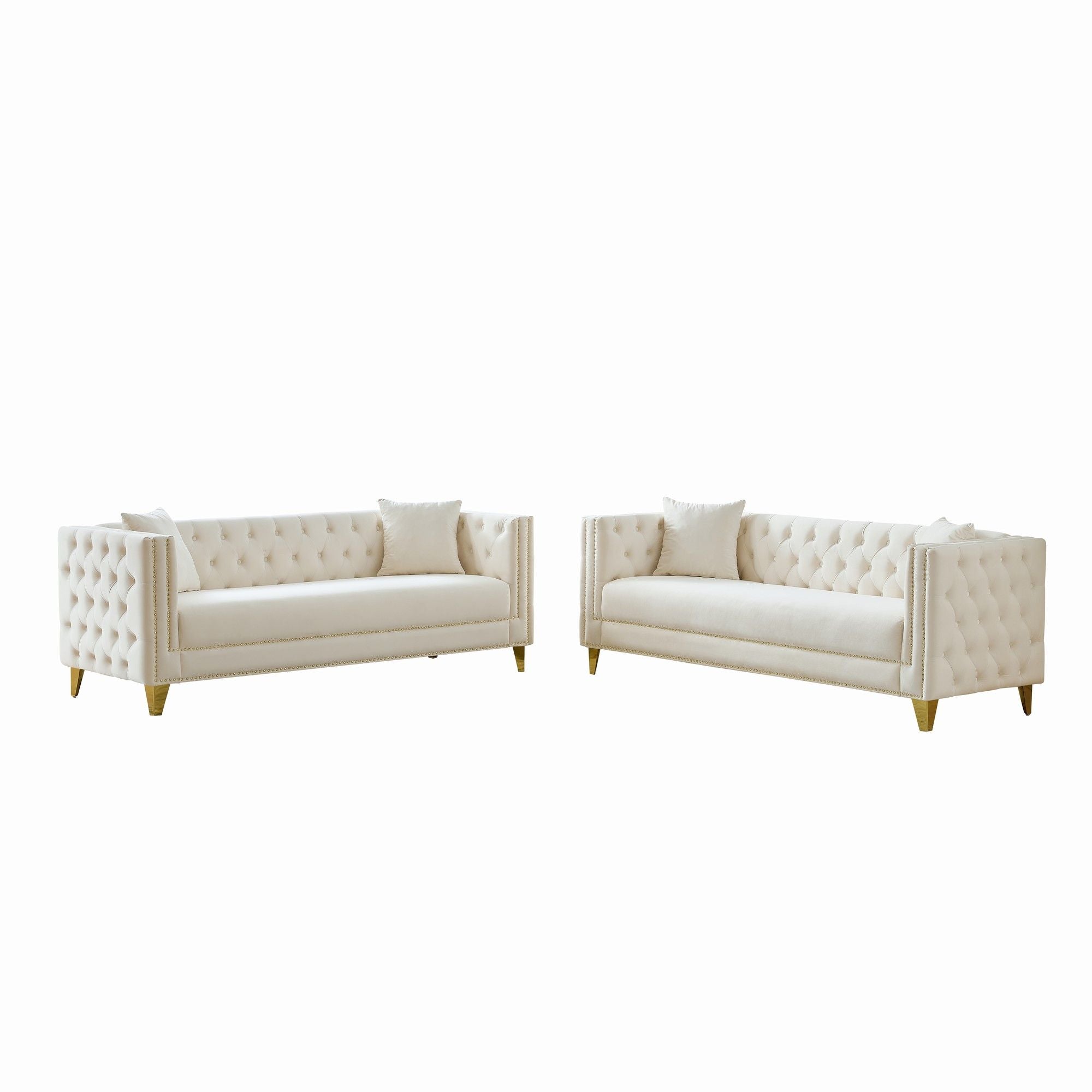 Deep Seat Sofa With Button Nailhead, Square Arm Couches - Best Buy Furniture