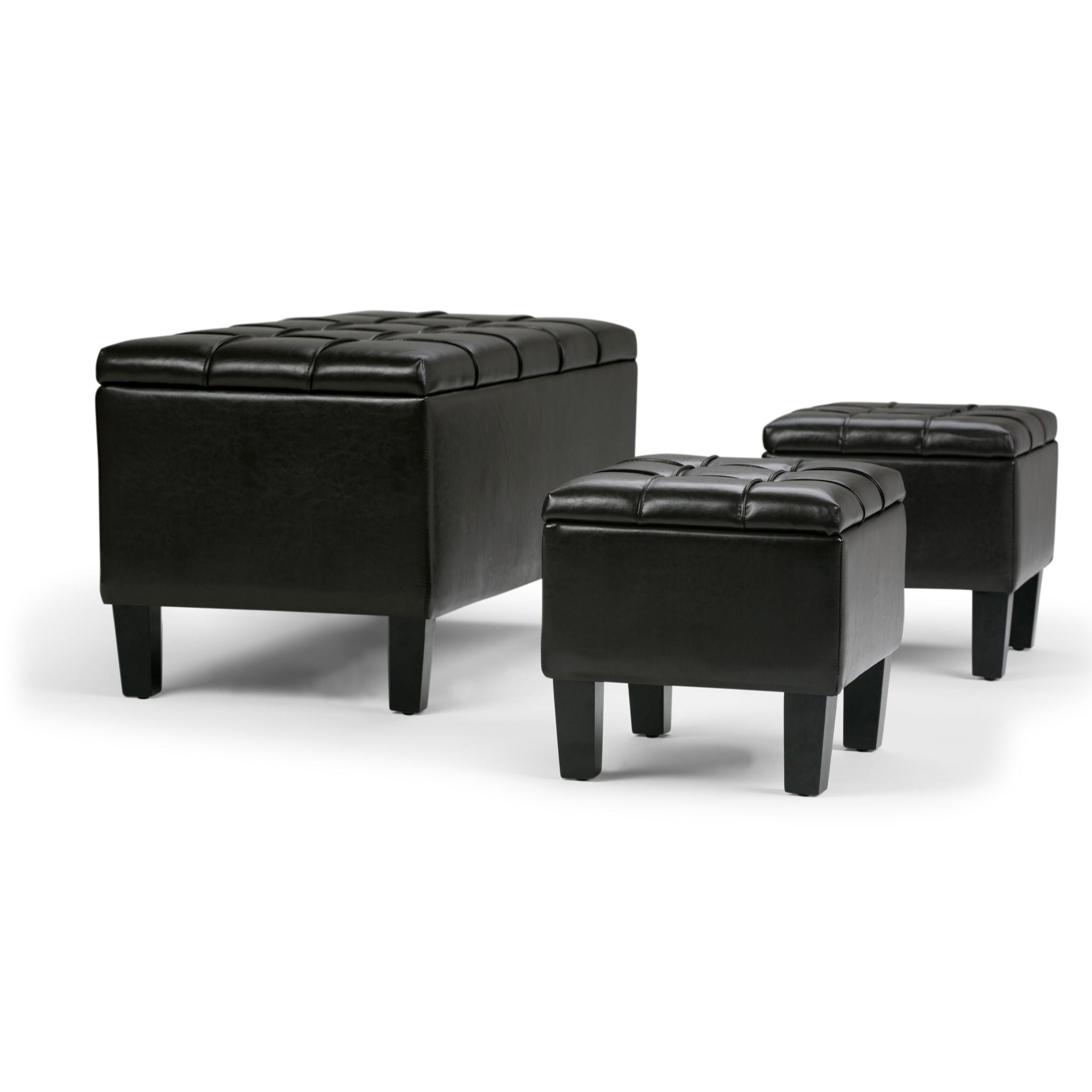 Dover - 3 Piece Storage Ottoman Contemporary Design - Best Buy Furniture