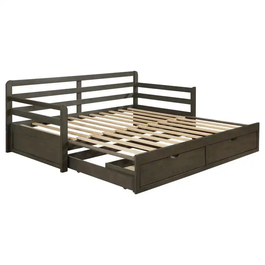 Sorrento - 2-Drawer Twin Long Daybed With Extension Trundle - Gray - Best Buy Furniture