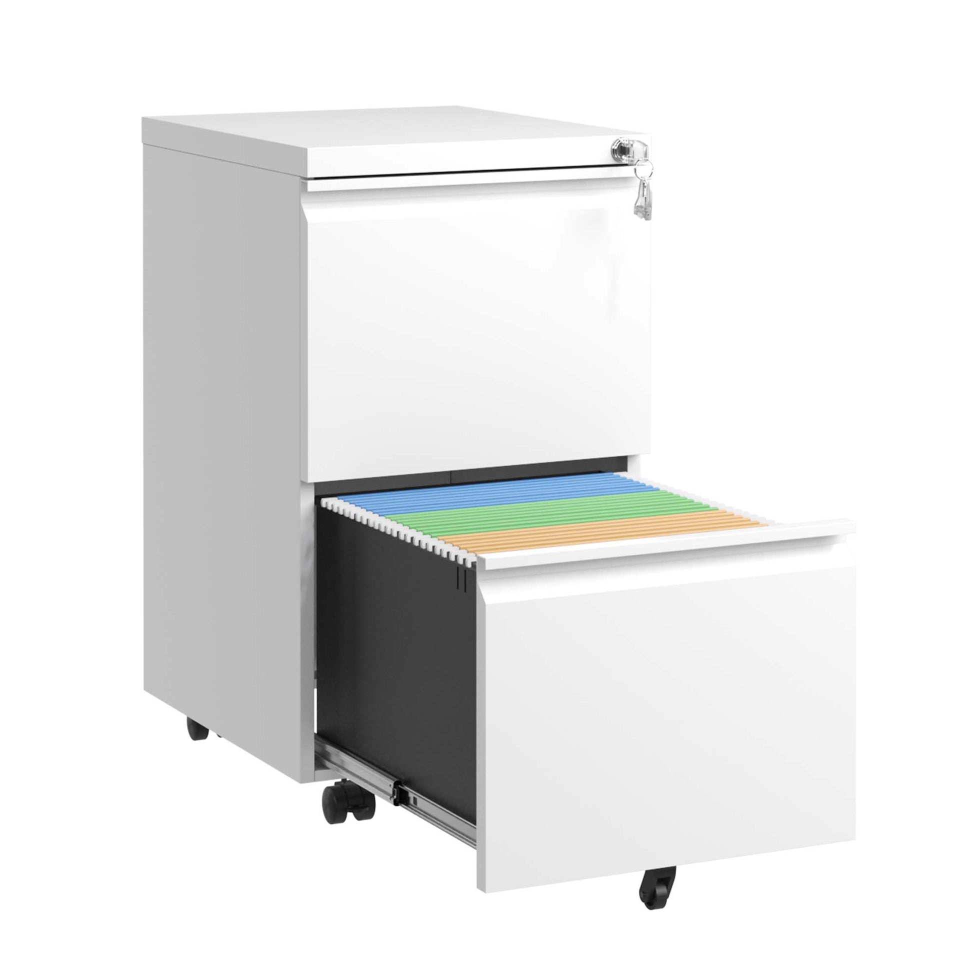 Metal Drawer Mobile File Cabinet With Lock For Home Office Organizer - Best Buy Furniture