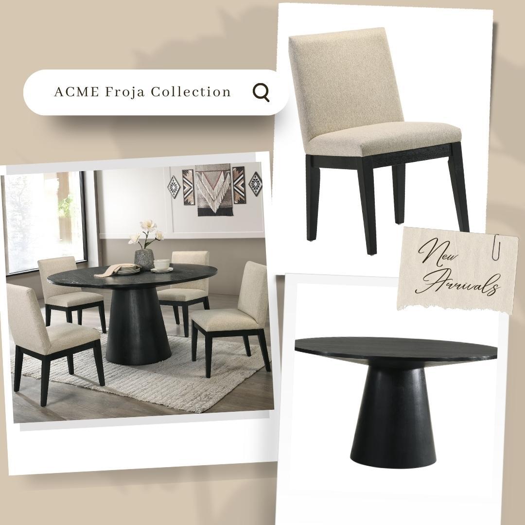 Froja - 5 Pieces Dining Room Set - Beige / Black - Best Buy Furniture