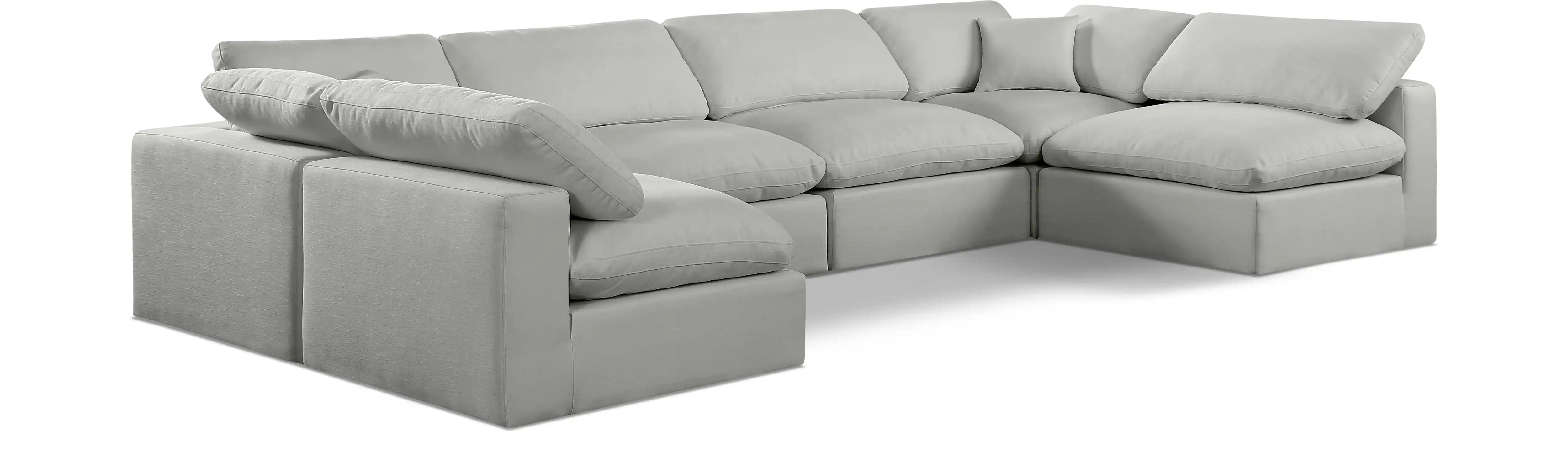 Comfy - 6 Piece Linen Modular Armless Sectional - Best Buy Furniture