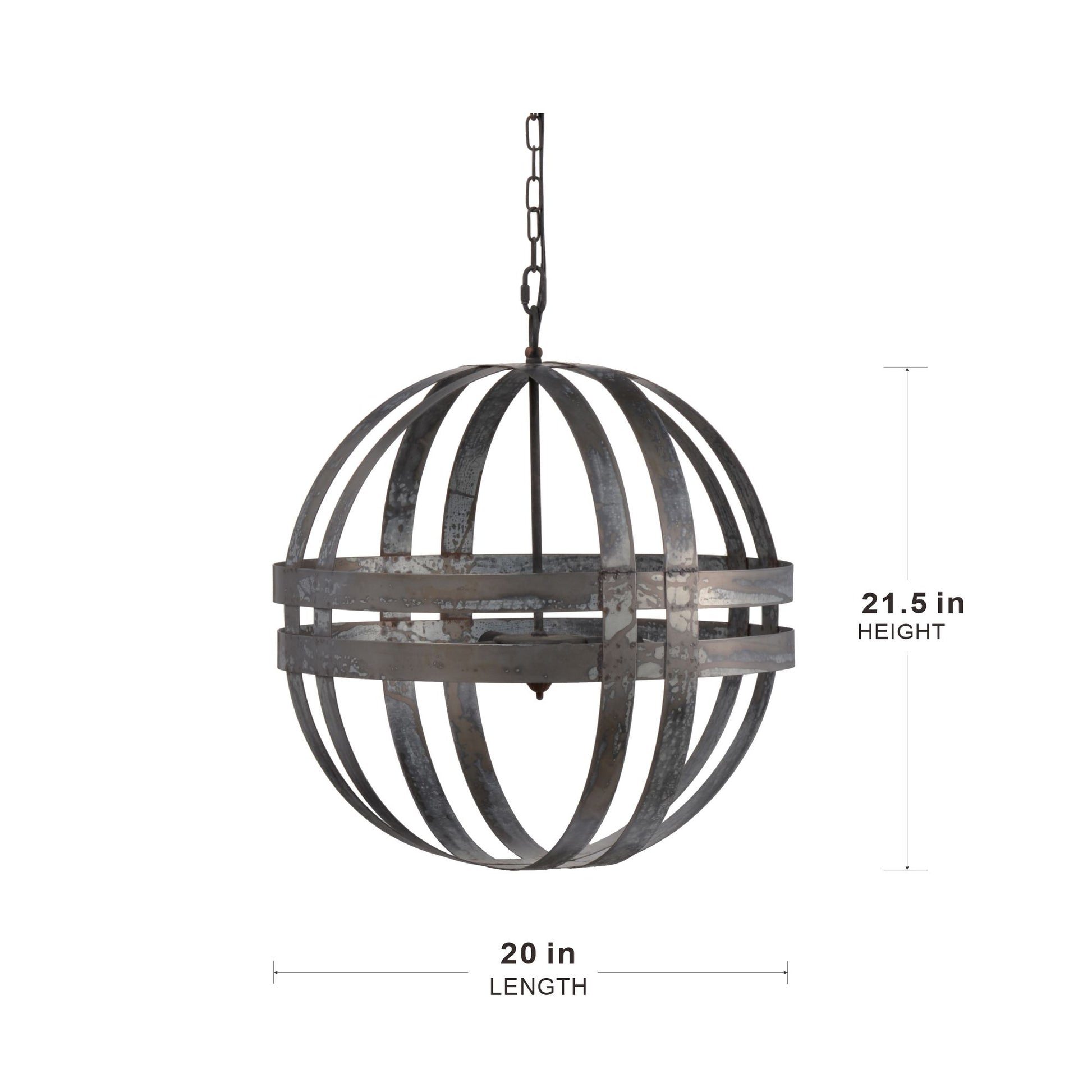 4 Light Galvanized Chandelier, Hanging Light Fixture With Adjustable Chain For Kitchen, Bulb Not Included - Gray - Best Buy Furniture