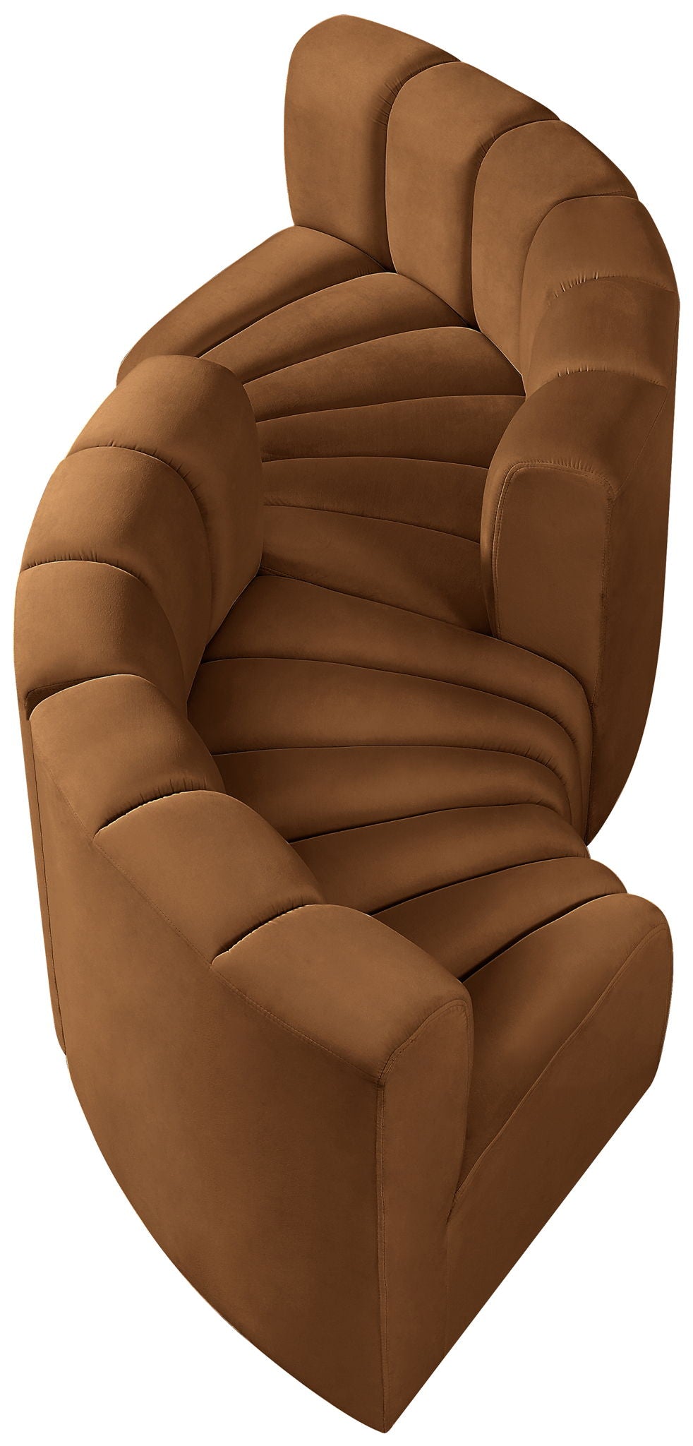 Arc - Velvet 4 Piece Curved Modular Sofa - Saddle - Best Buy Furniture