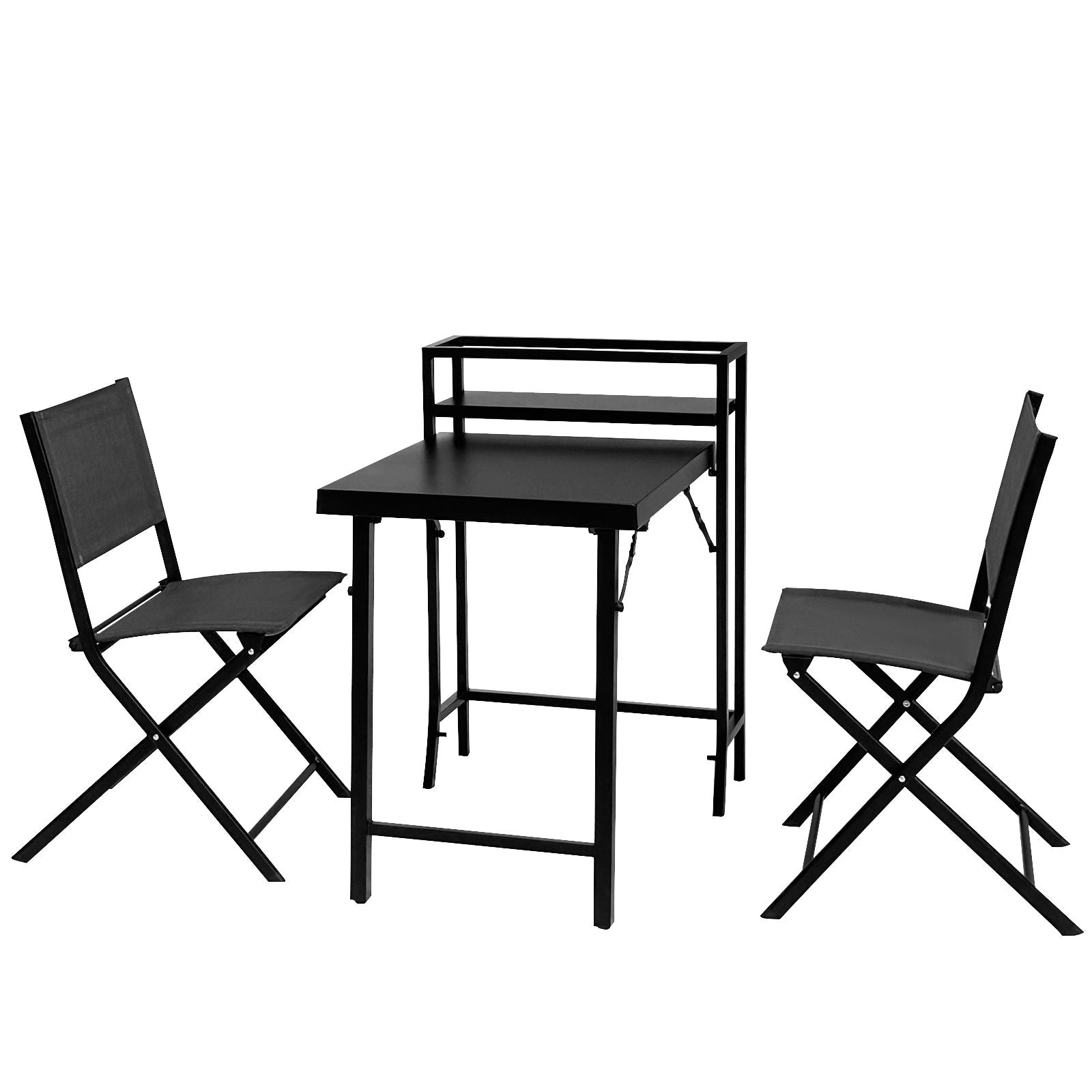 3 Piece Patio Bistro Set, Patio Set Of Foldable Patio Table And Chairs, Outdoor Patio Furniture Sets - Black - Best Buy Furniture