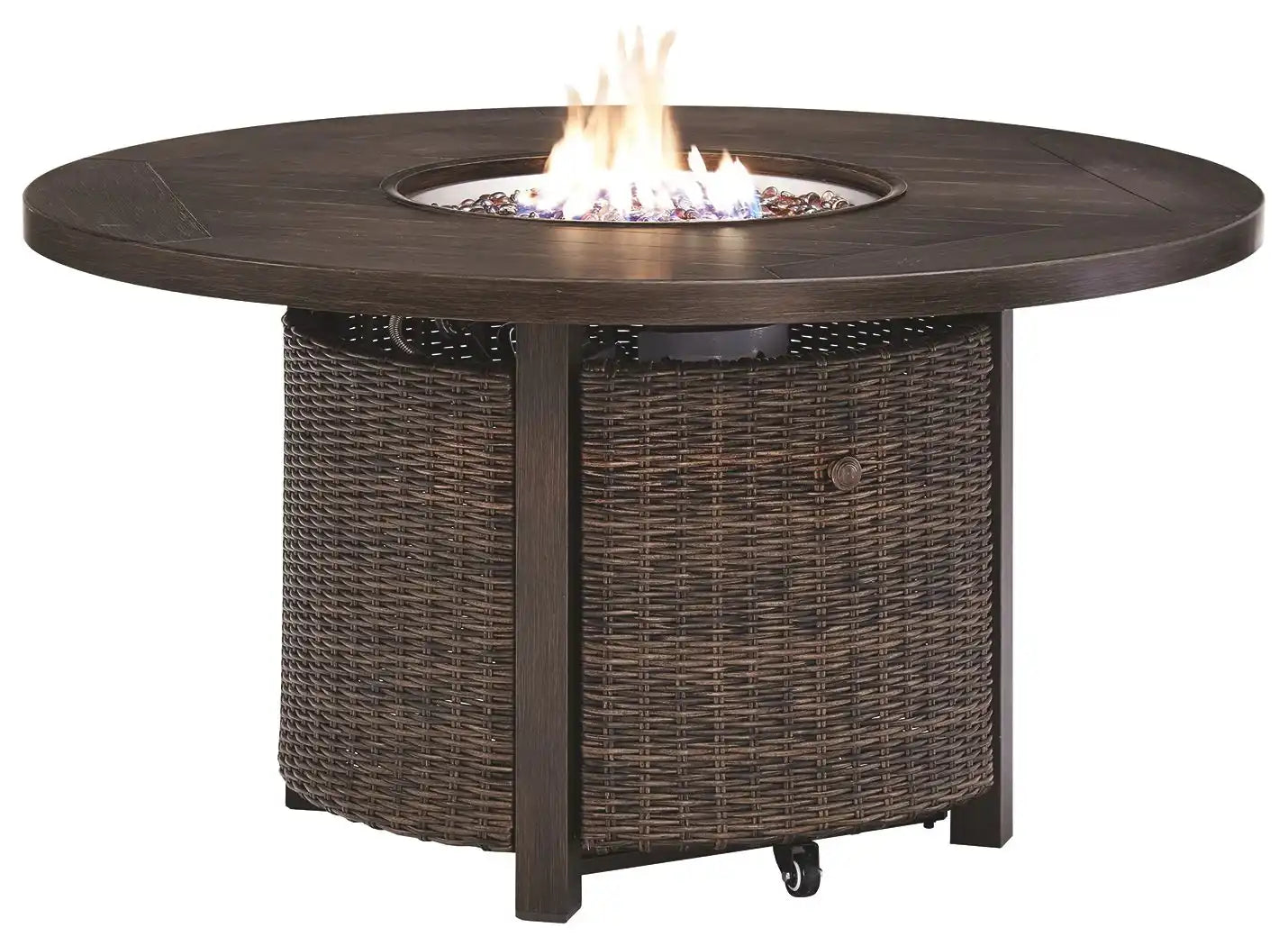 Paradise Trail - Round Fire Pit Table - Medium Brown - Best Buy Furniture