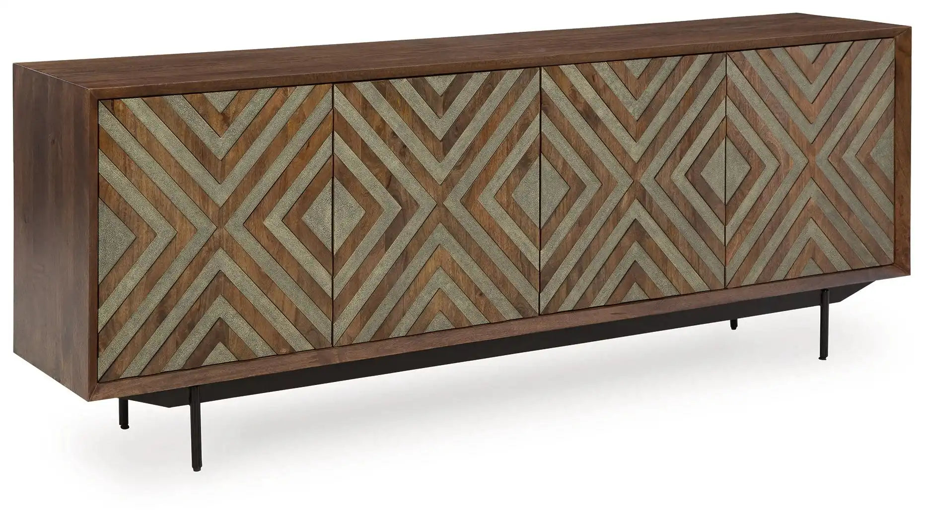 Dreggan - Accent Cabinet - Brown / Gold Finish - Best Buy Furniture