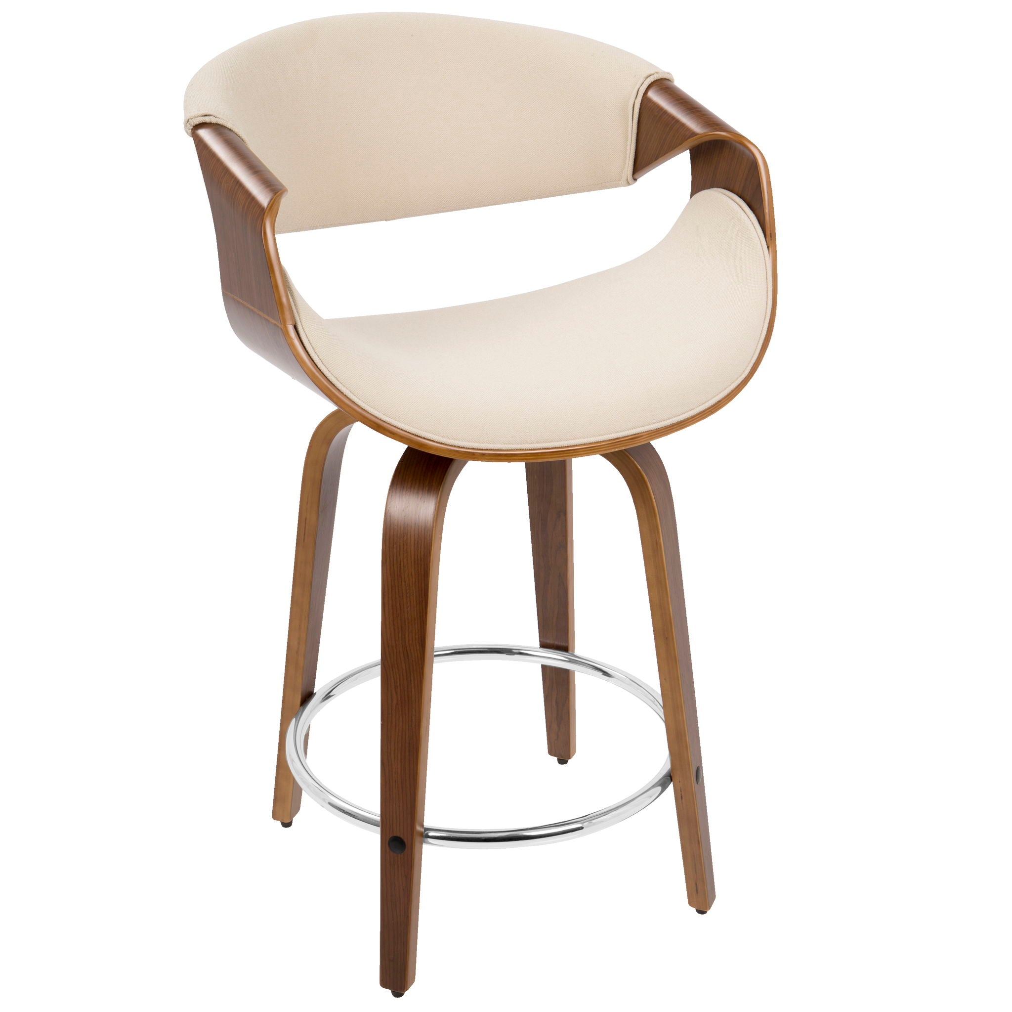 Curvini - Mid Century Modern Counter Stool (Set of 2) - Best Buy Furniture