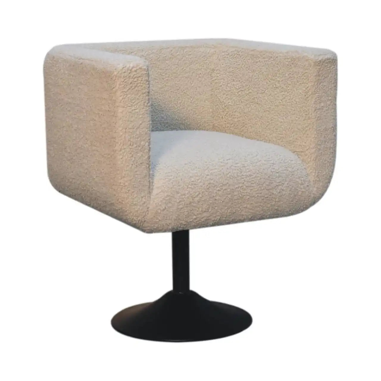 Boucle Swivel Chair - Cream - Best Buy Furniture
