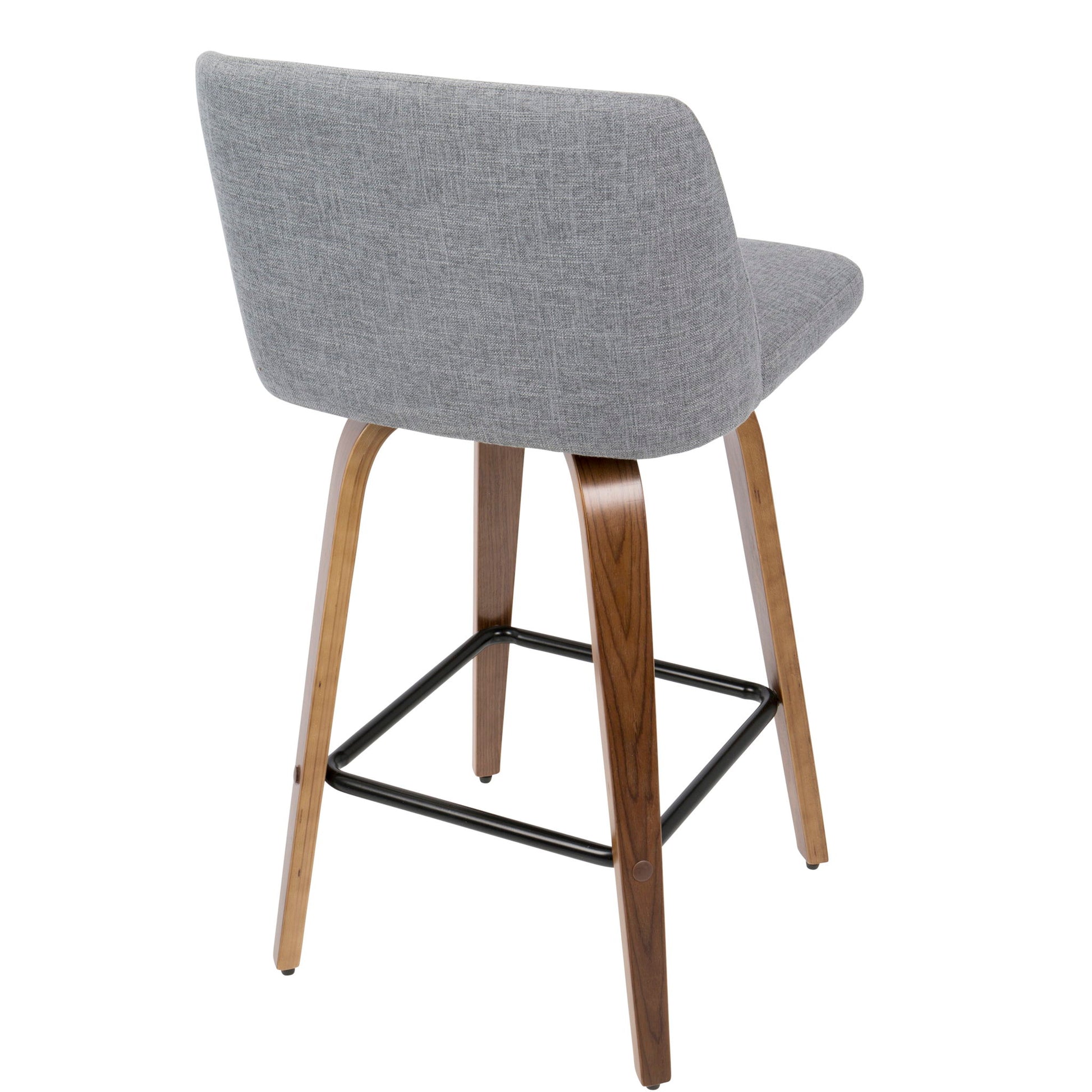 Toriano - Mid Century Modern Fixed Height Counter Stool & Square Footrest (Set of 2) - Best Buy Furniture