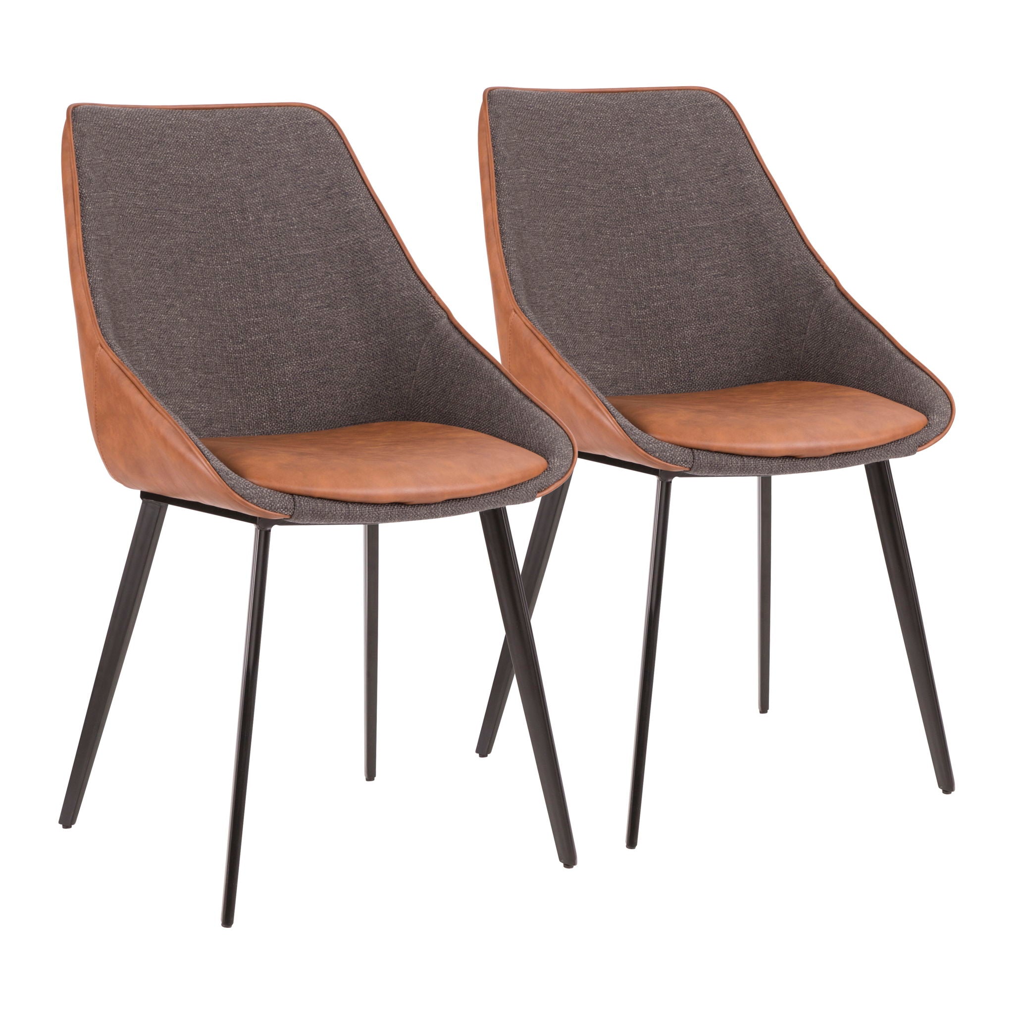 Marche - Contemporary Two Tone Chair (Set of 2) - Brown / Gray - Best Buy Furniture