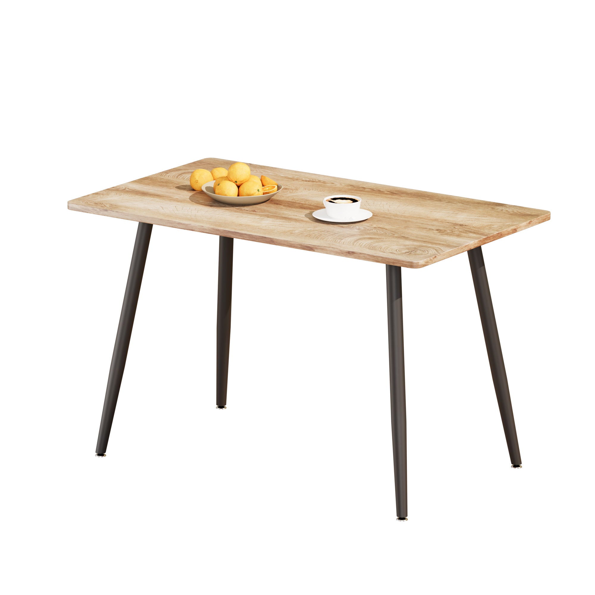 Modern Minimalist Dining Table And Chairs With Metal Legs For 4 - 6 Seats - Wood - Best Buy Furniture