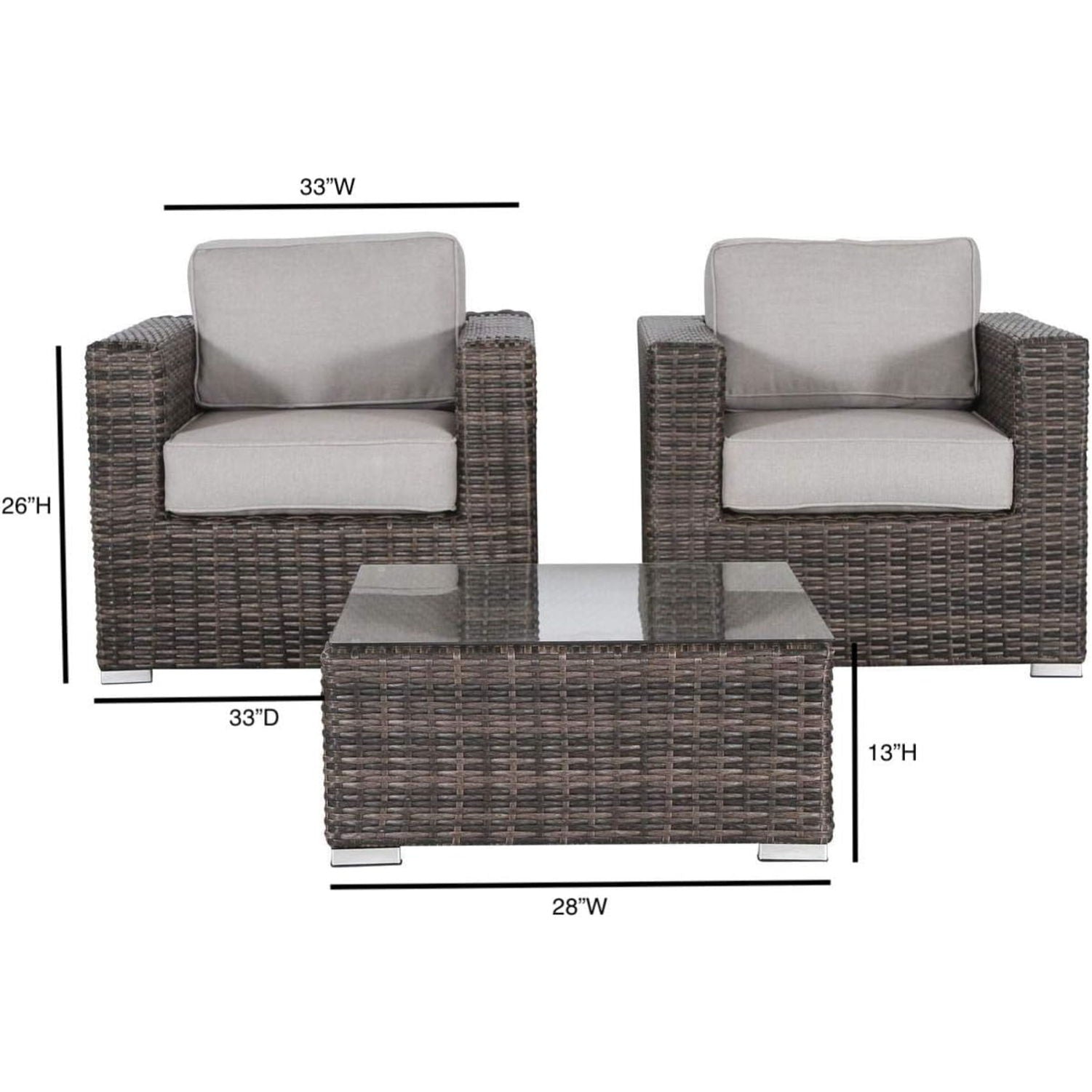 Wicker Seating Group Set With Table And Cushions - Best Buy Furniture