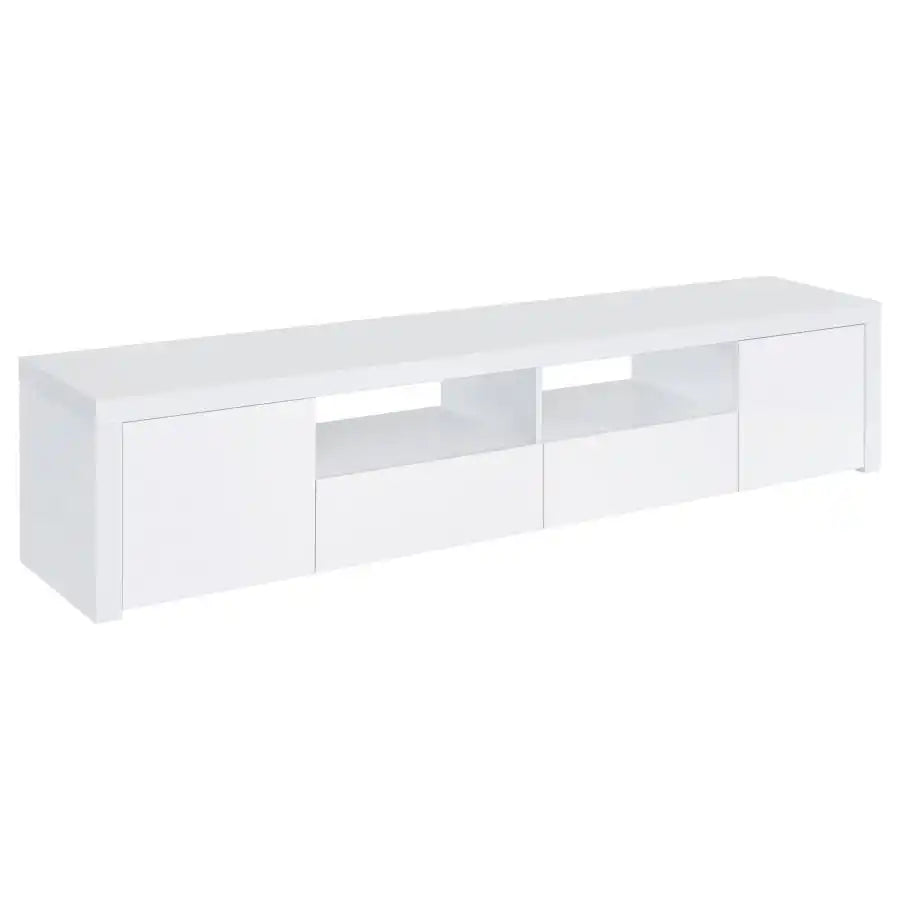 Jude - 2 Door Engineered Wood TV Stand - High Gloss White - Best Buy Furniture