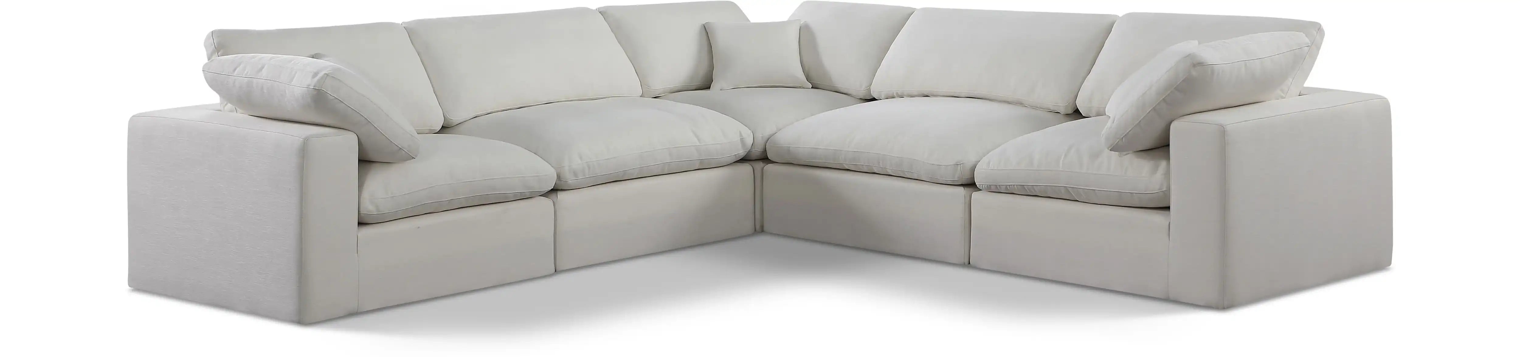 Comfy - 5 Piece Linen Modular Corner Sectional - Best Buy Furniture
