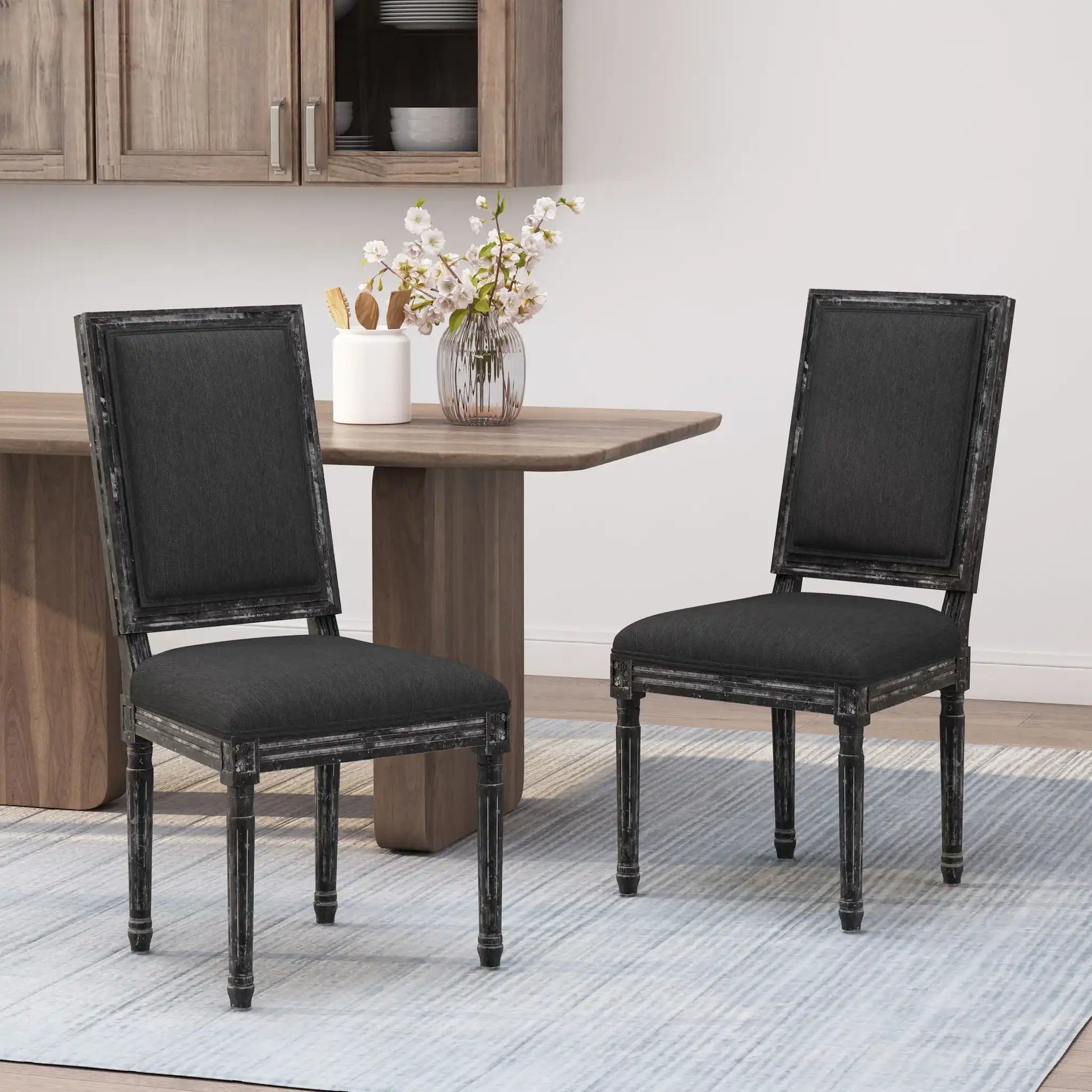 French Country Style Dining Chair With Upholstered Seating And Fluted Legs - Best Buy Furniture