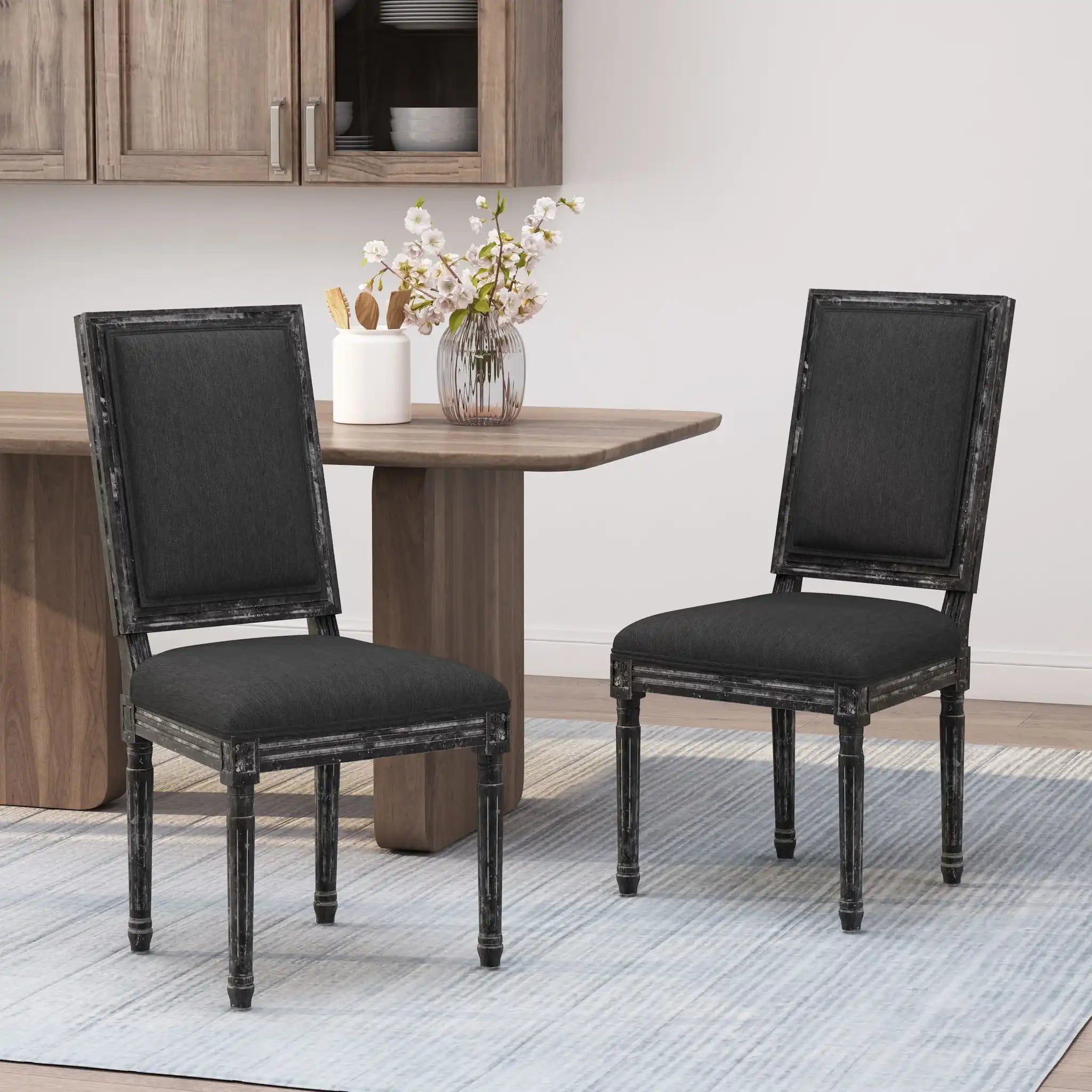 French Country Style Dining Chair With Upholstered Seating And Fluted Legs - Best Buy Furniture