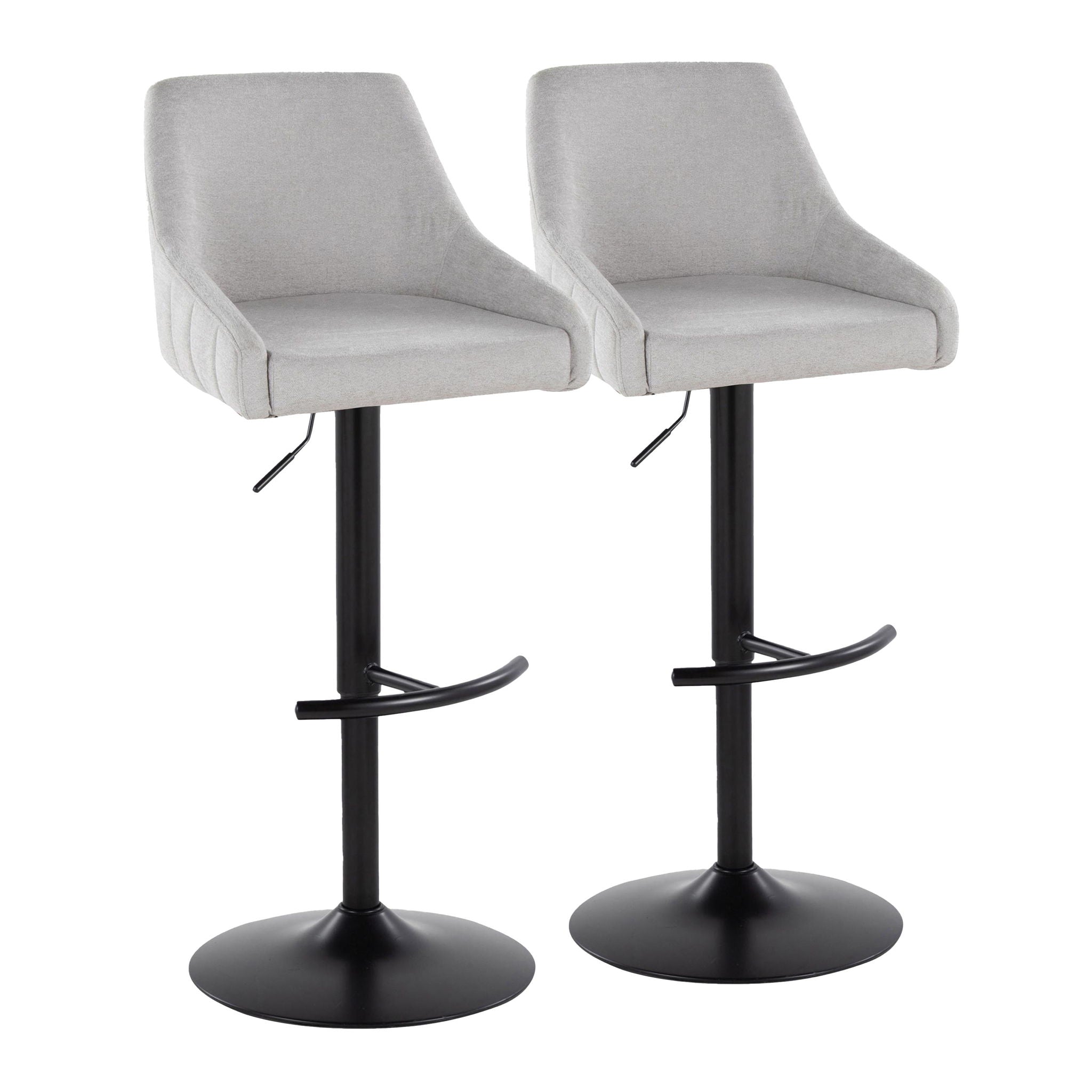 Hannah - Transitional Adjustable Barstool With Swivel With Rounded T Footrest (Set of 2) - Best Buy Furniture