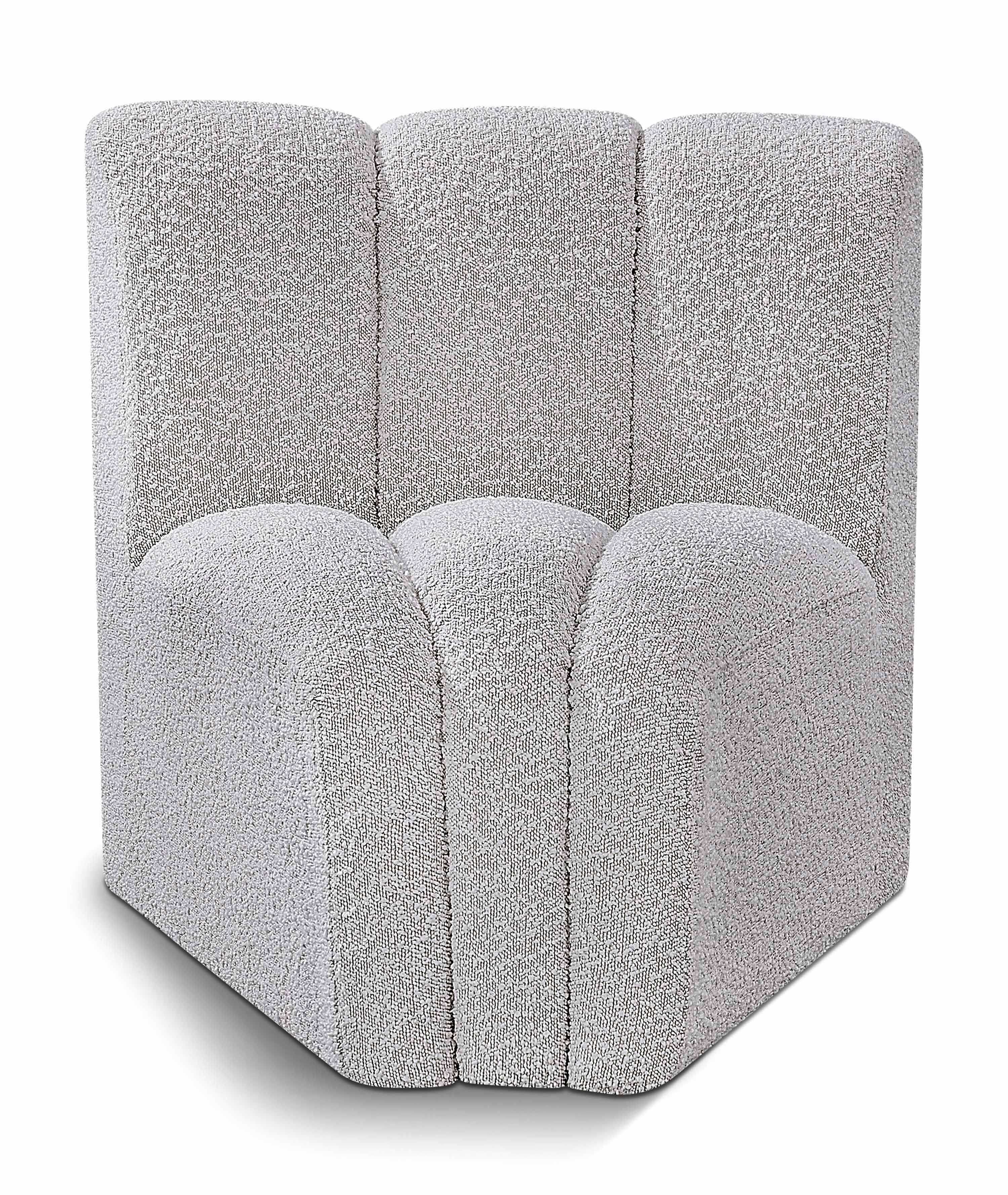 Arc - Boucle Fabric Curved Corner Chair - Best Buy Furniture