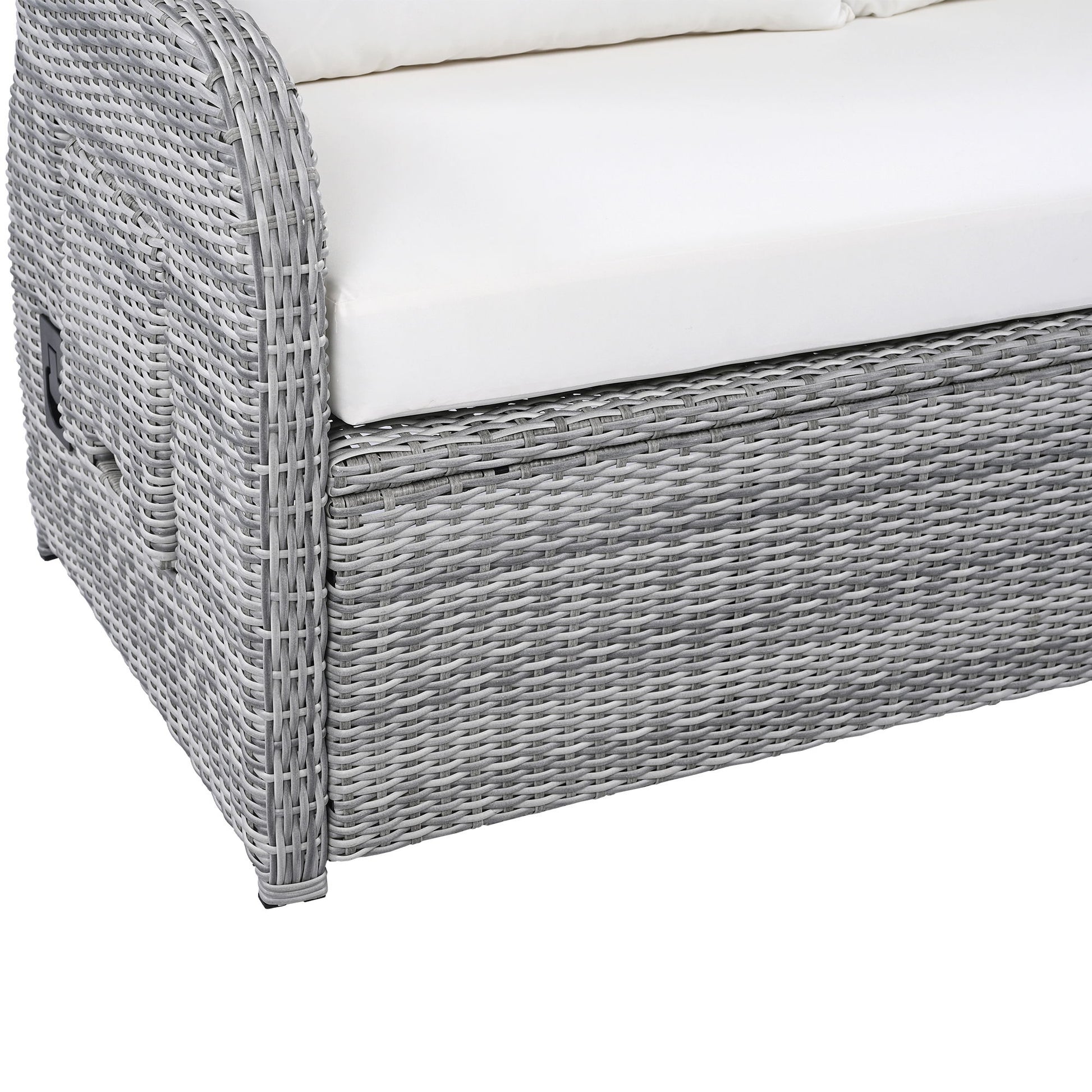 Outdoor Furniture Set Patio Rattan Furniture Set With Adjustable Table, Recliners With Extendable Side Tables And 2 Ottomans - Best Buy Furniture
