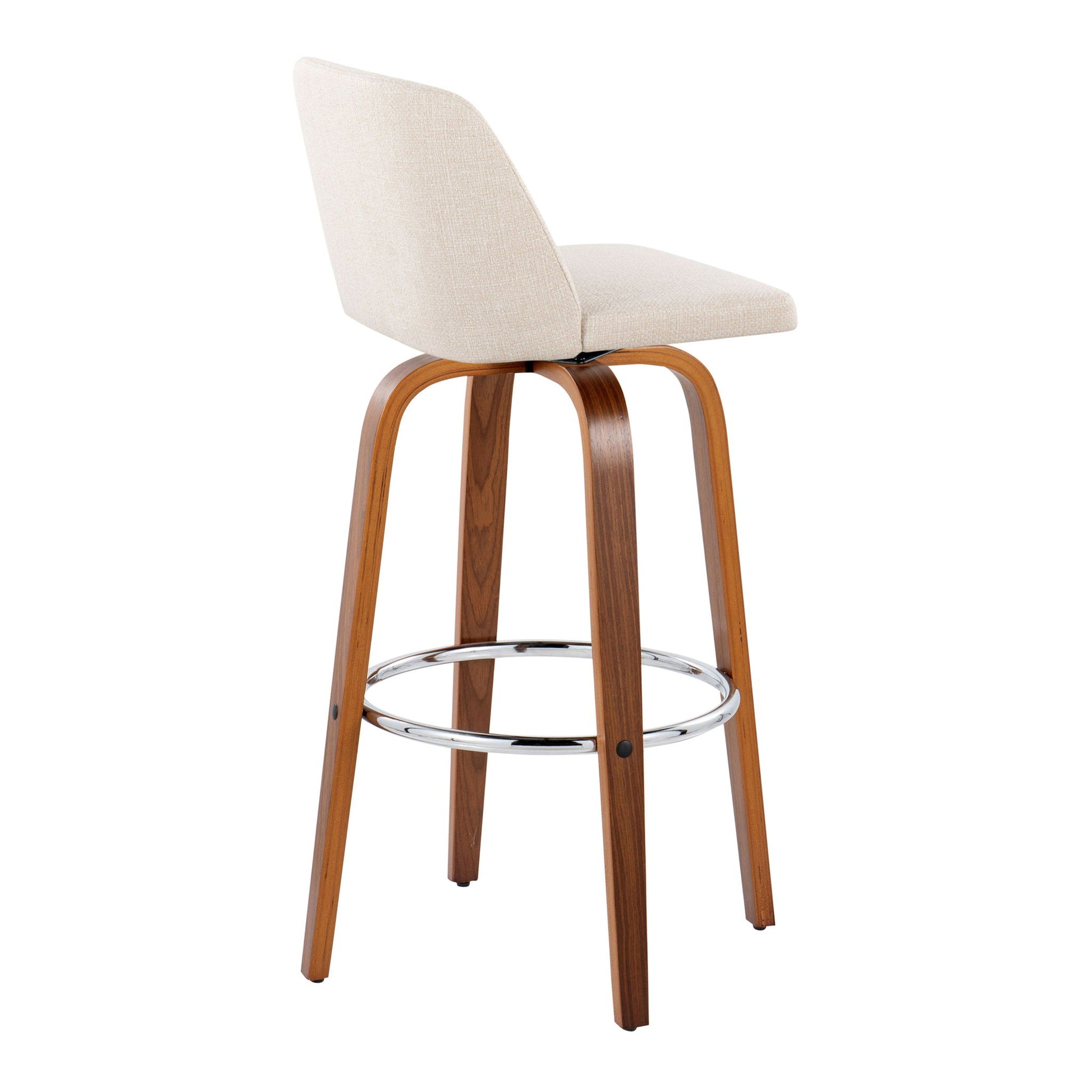 Toriano - Mid Century Modern Fixed Height, Barstool With Swivel With Round Footrest (Set of 2) - Best Buy Furniture