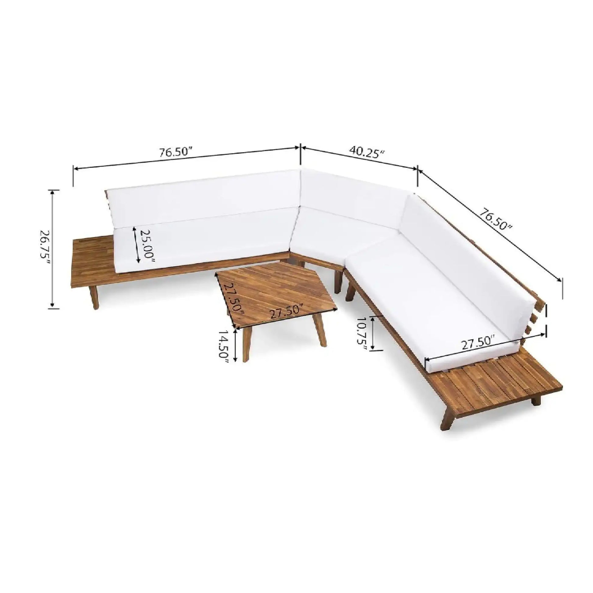 Hillcrest - V Shaped 4 Piece Sofa Set, Water Resistant - Best Buy Furniture