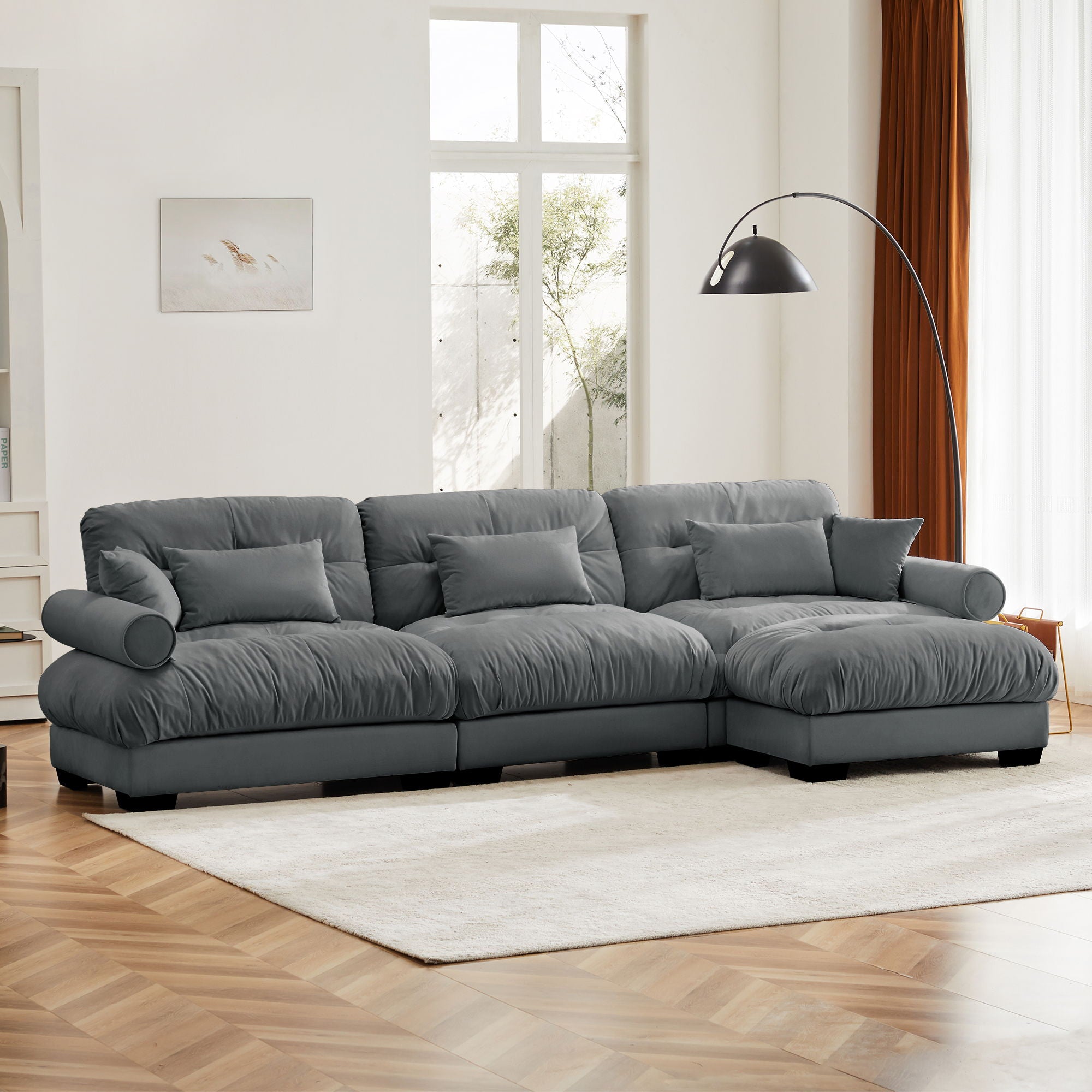 Super Comfort Oversized Modular Sectional Sofa With Movable Ottoman - Best Buy Furniture