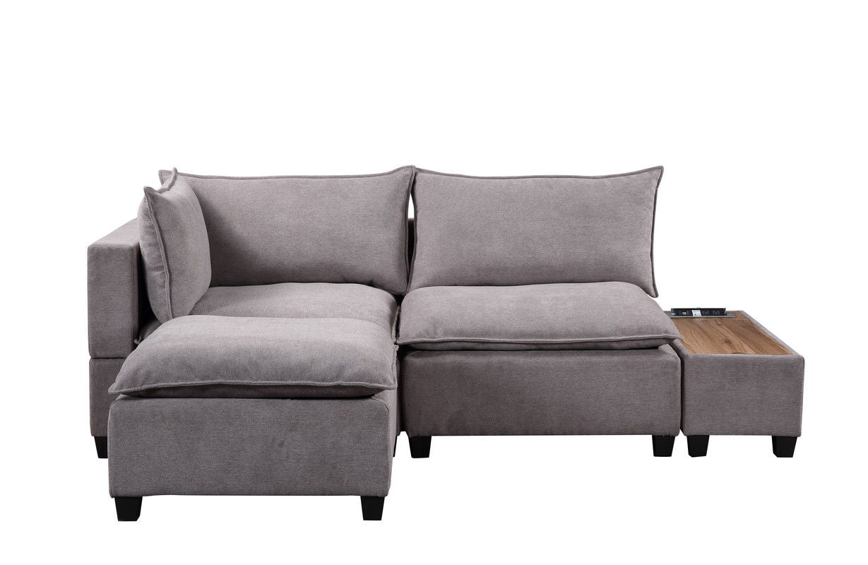 Madison - Fabric Reversible Sectional Sofa Ottoman - Best Buy Furniture