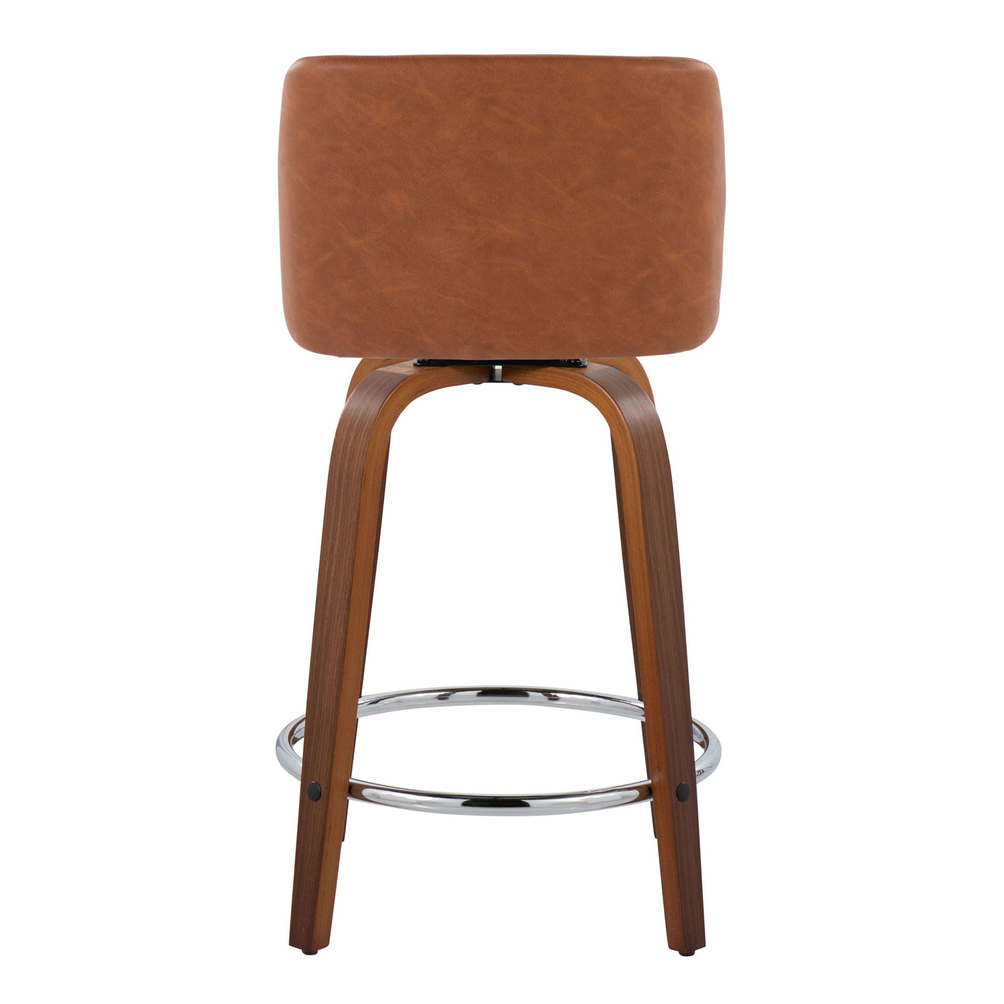 Toriano - Mid Century Modern Fixed Height Counter Stool With Swivel With Round Footrest (Set of 2) - Best Buy Furniture