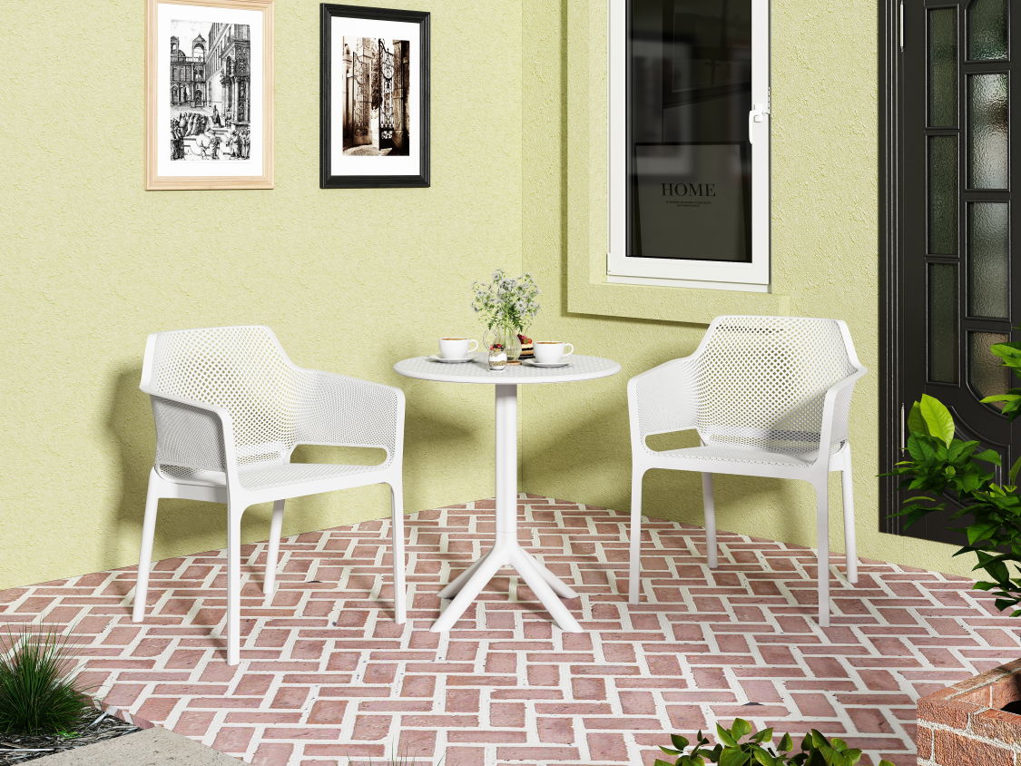 3 Piece Plastic Arm Chair Bistro Grs Premium Ocean Plastic - Best Buy Furniture