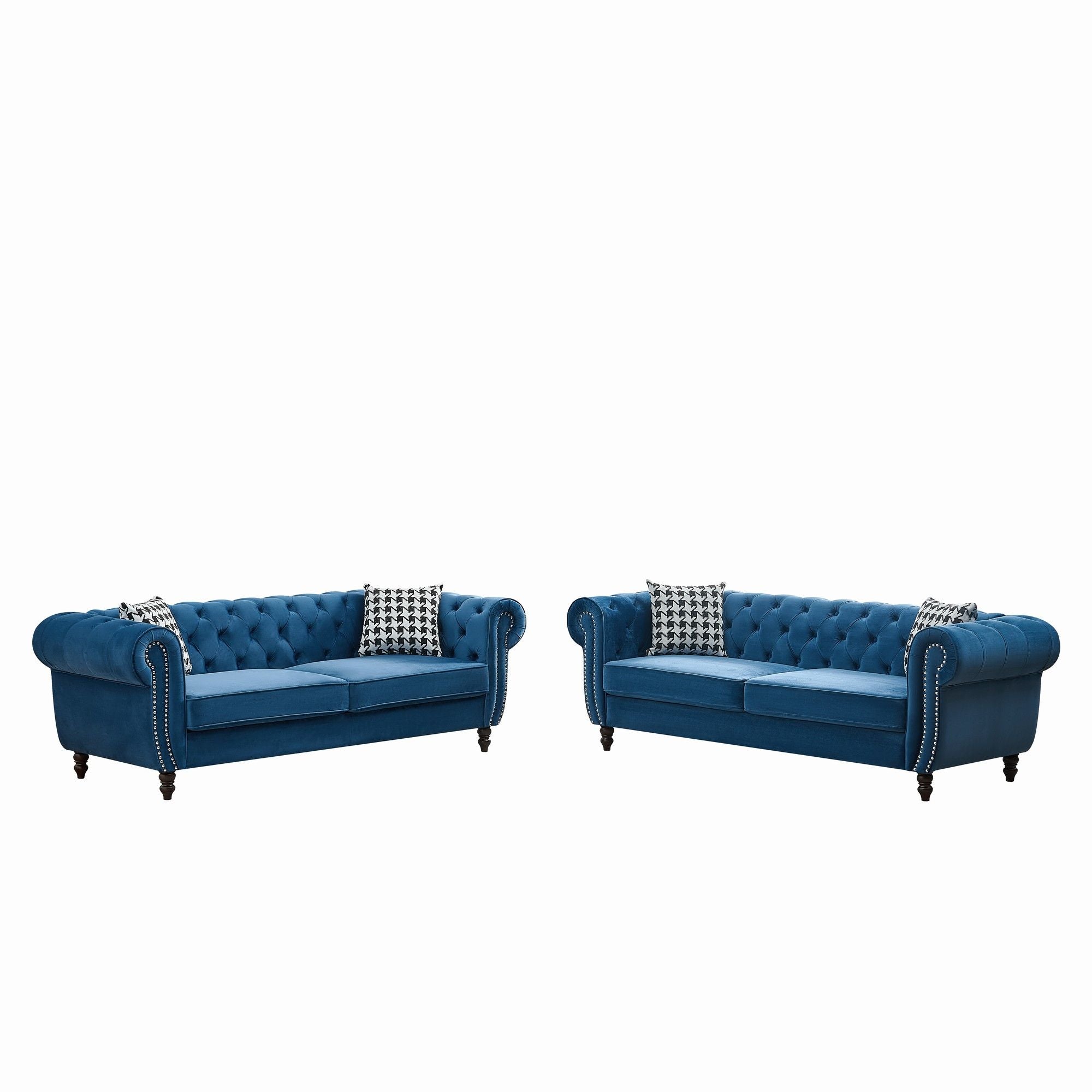 Chesterfield Set With Roll Armrest & Nailhead - Best Buy Furniture