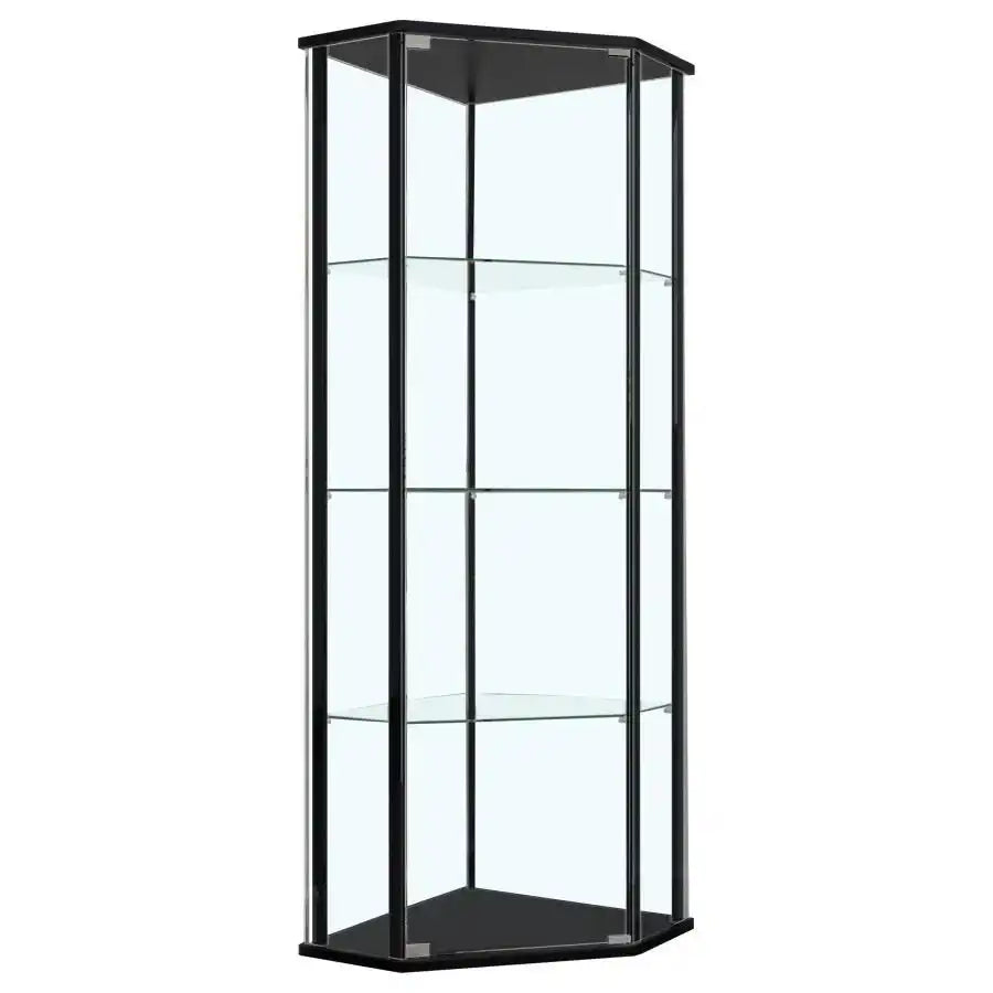 Zenobia - 4-Shelf Curio Cabinet Display Case - Black - Best Buy Furniture