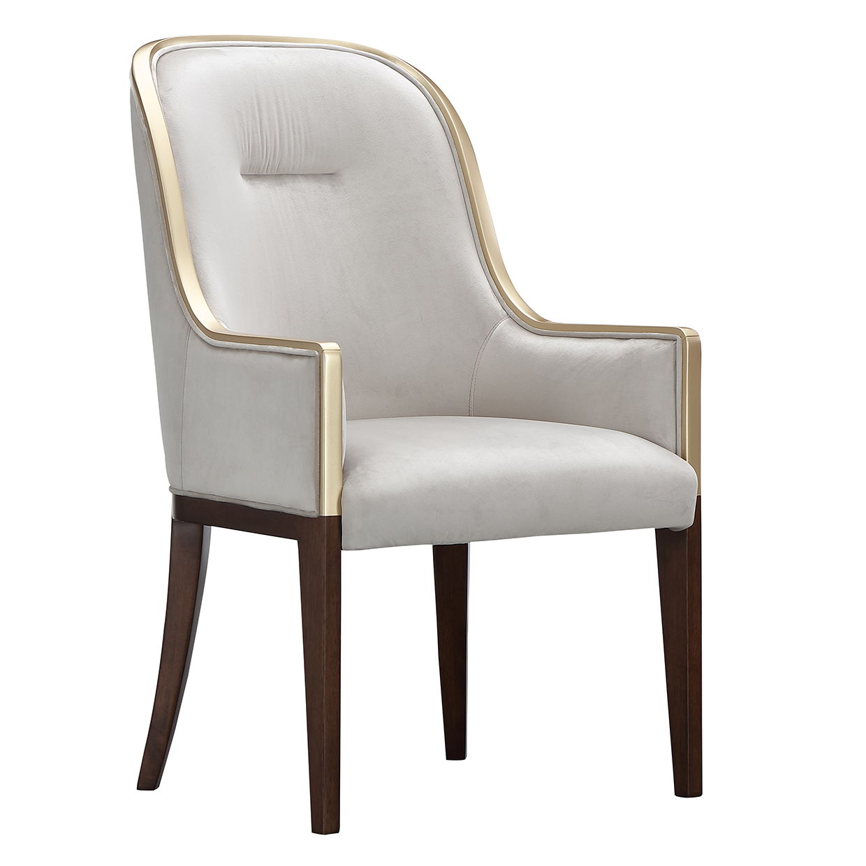 Houston - Dining Arm Chair - Porcini / Walnut - Best Buy Furniture