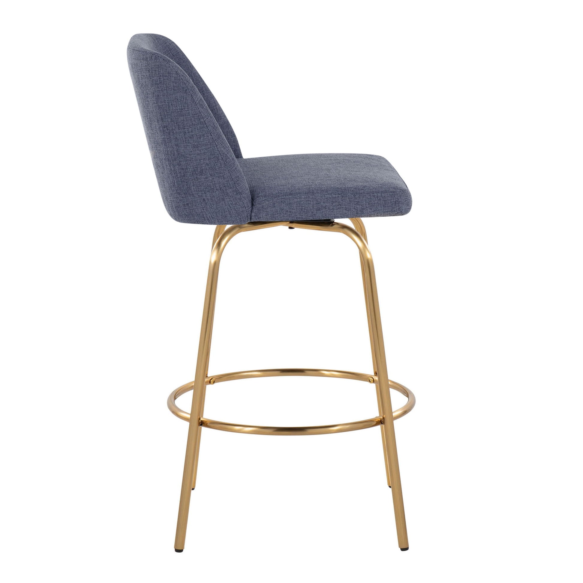 Toriano - Contemporary, Fixed Height Counter Stool With Swivel With Round Footrest (Set of 2) - Best Buy Furniture