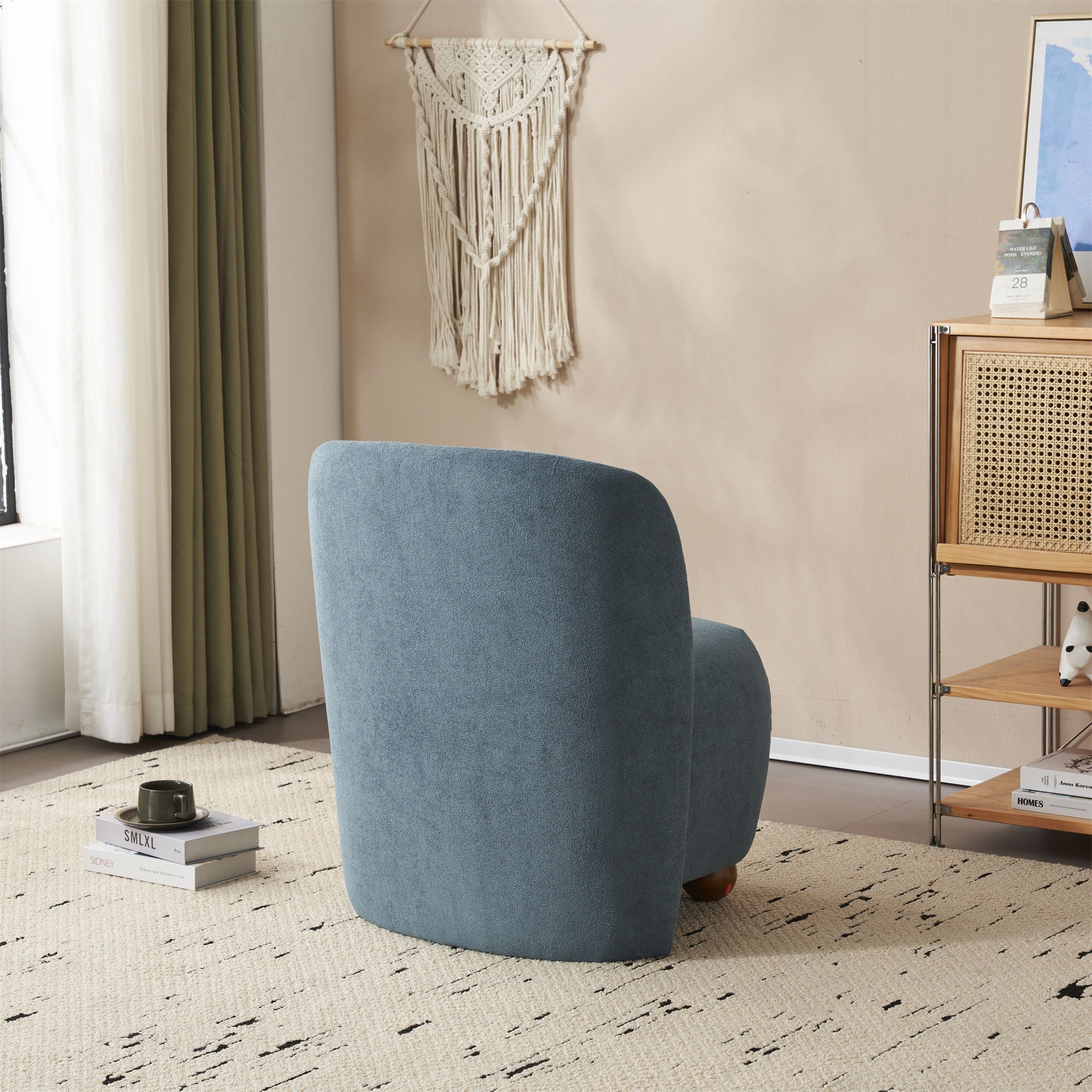 Modern Low Back Accent Upholstered Armless Living Room Chairs, Round Feet - Best Buy Furniture