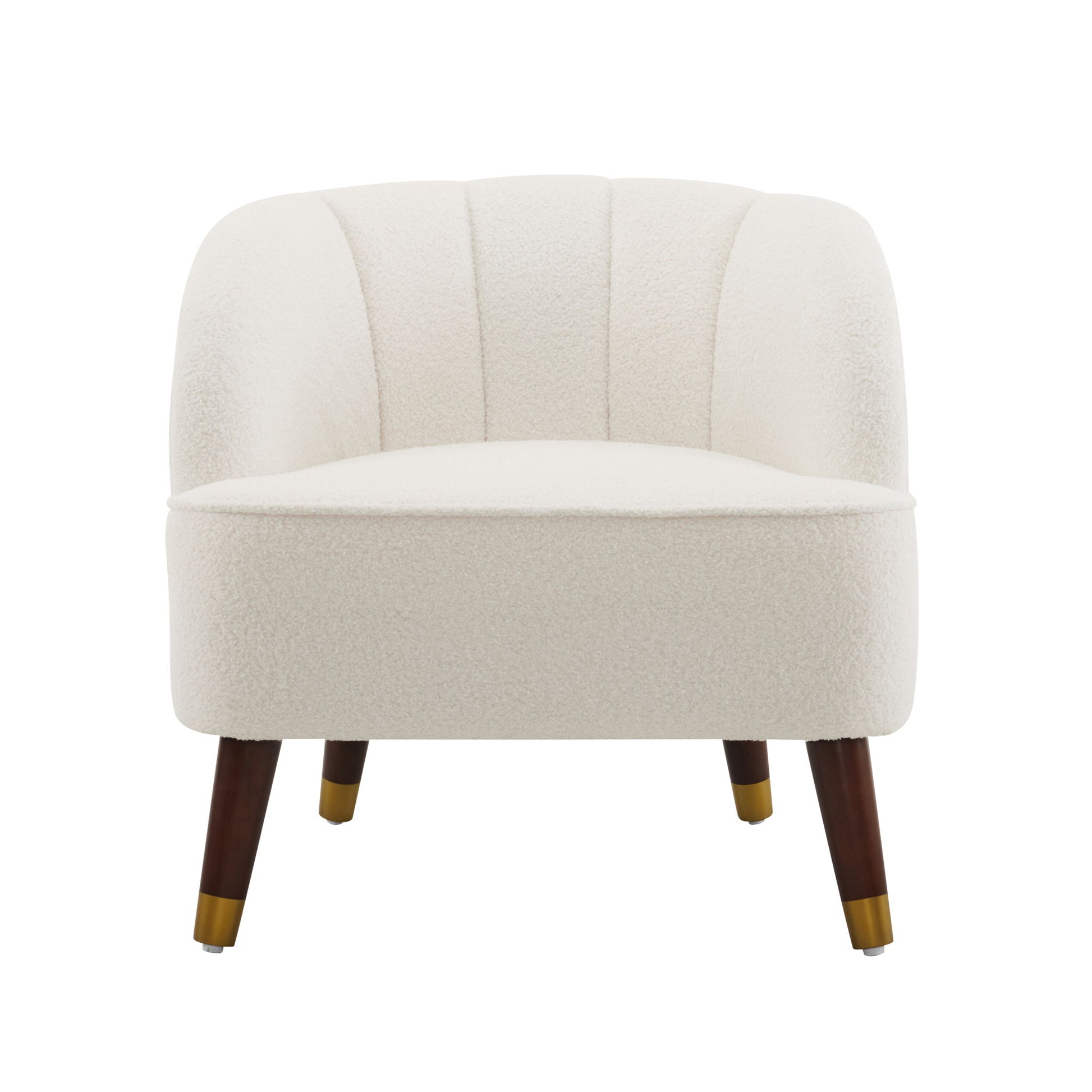 Elegant Upholstered Barrel Accent Chair With Wooden Legs - Best Buy Furniture