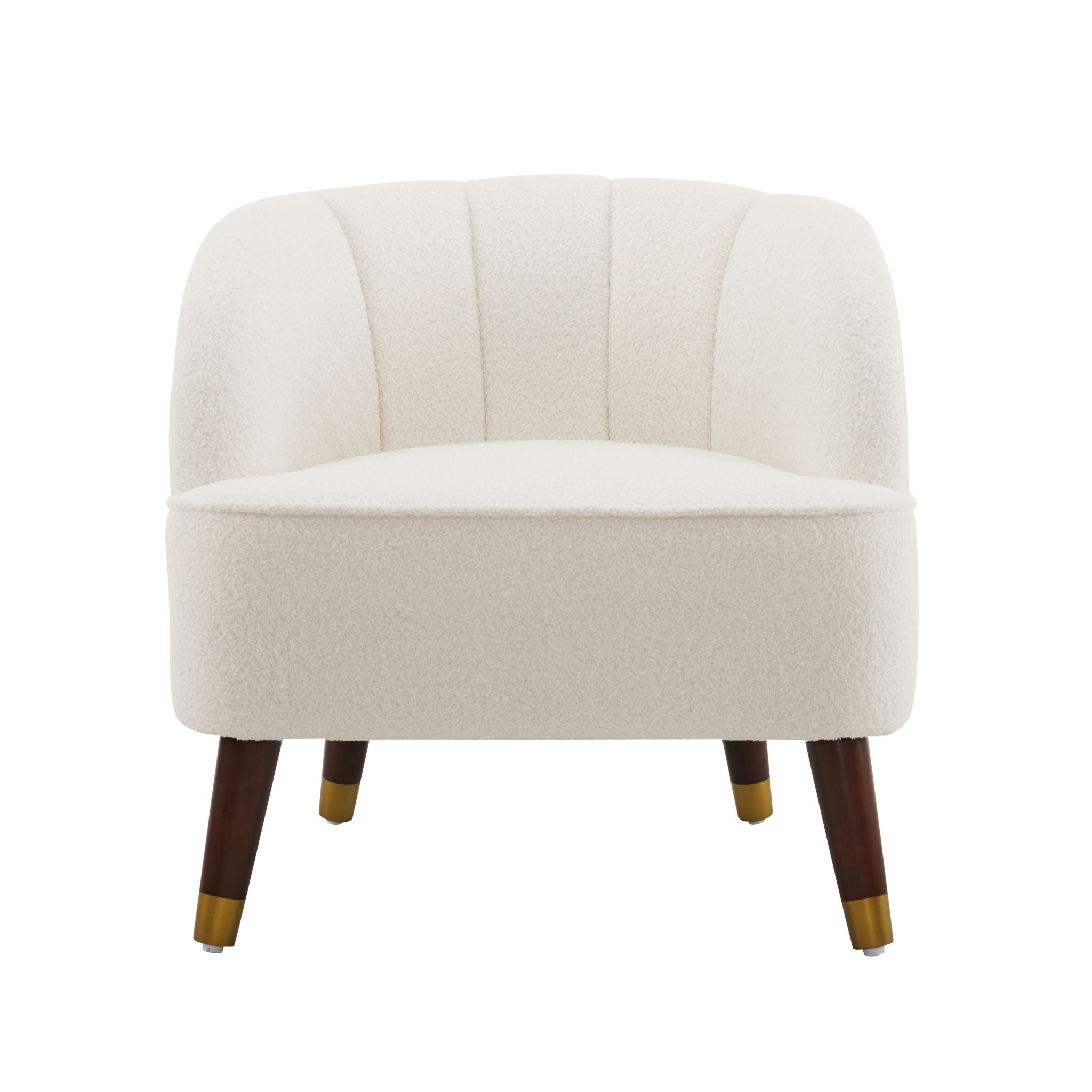 Elegant Upholstered Barrel Accent Chair With Wooden Legs - Best Buy Furniture