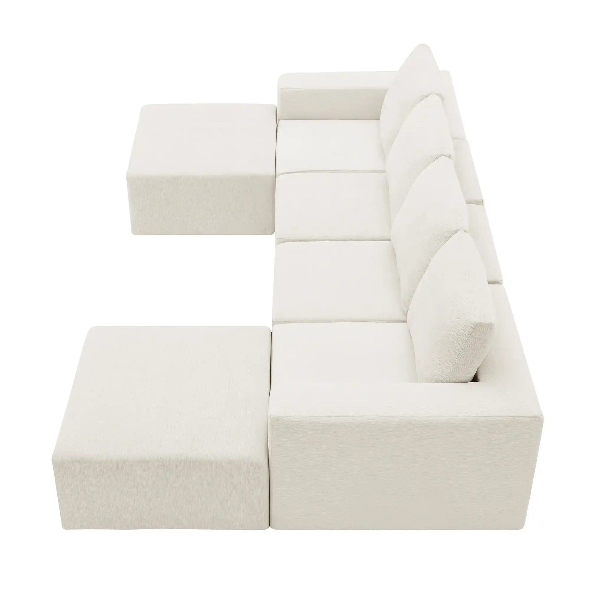 Luxury Cloud Modular U Shaped Sectional Sofa with Ottoman Compressed Foam - Best Buy Furniture