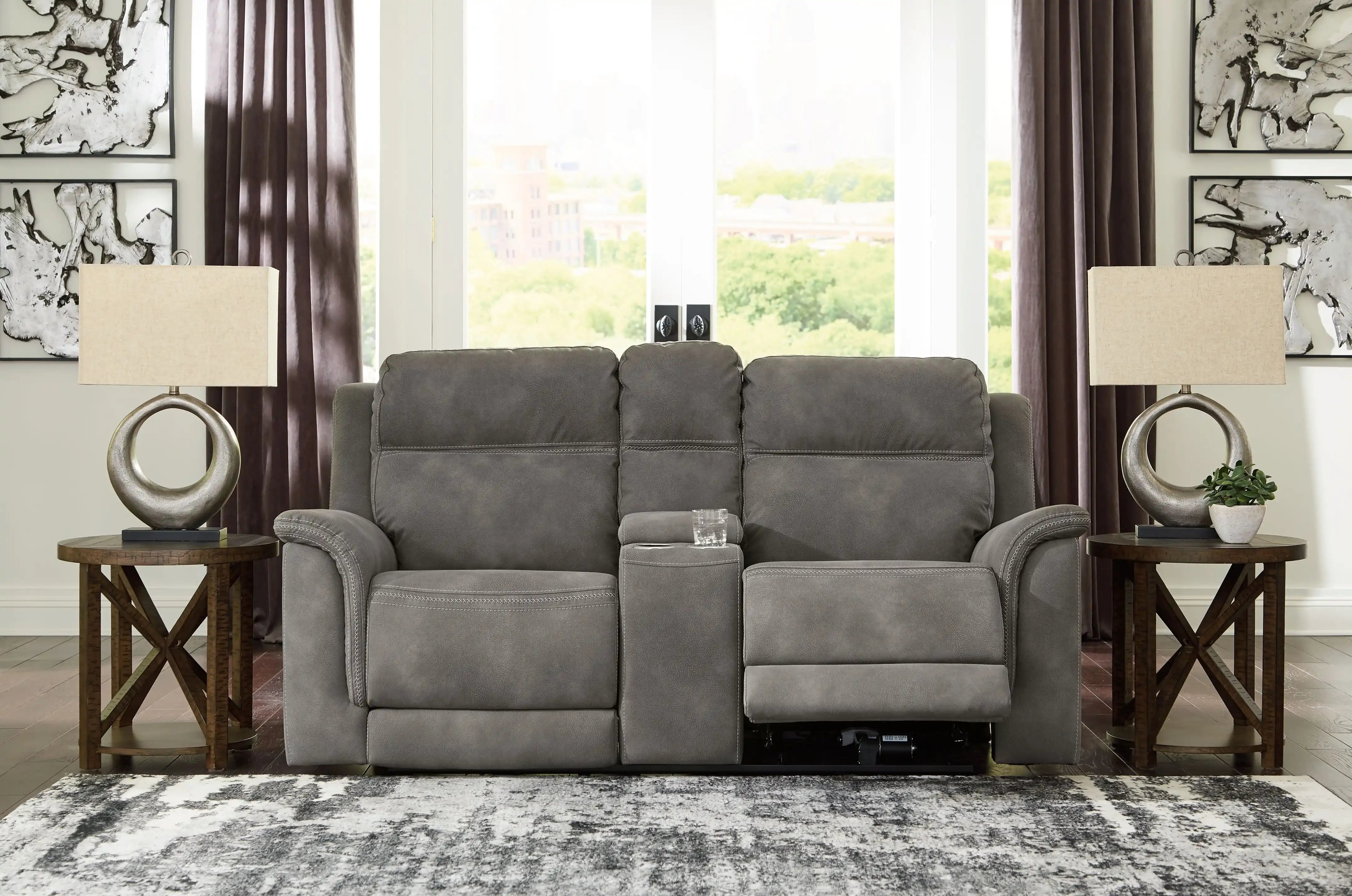 Next-Gen Durapella - Reclining Power Loveseat With Console - Best Buy Furniture
