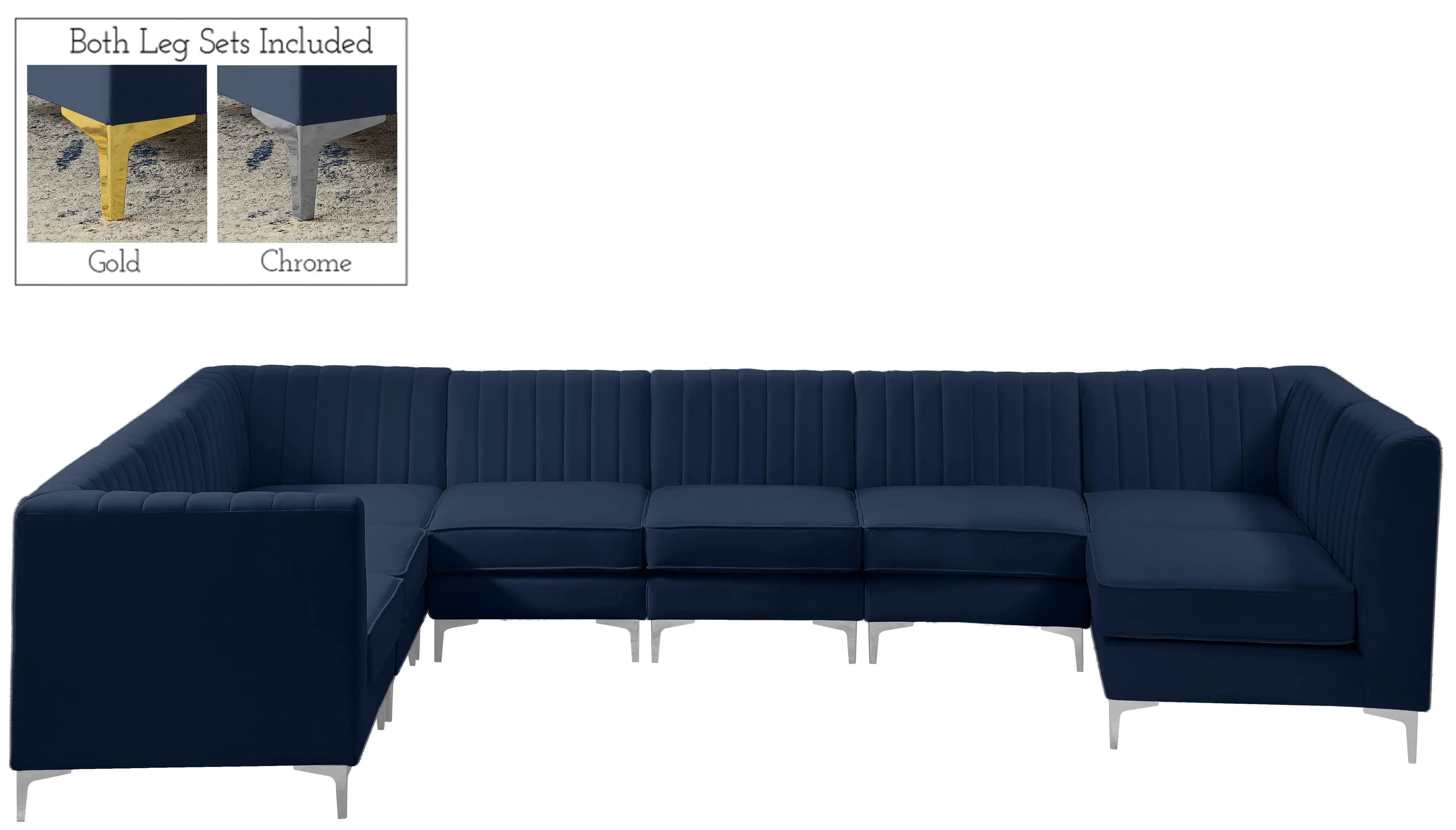 Alina - 8 Piece Velvet Modular Sectional - Best Buy Furniture