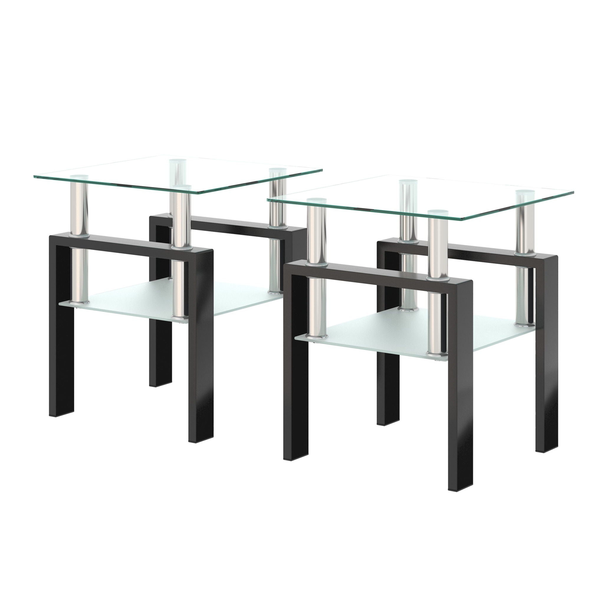 Modern Tempered Glass Tea Table, End Square Table For Living Room - Best Buy Furniture