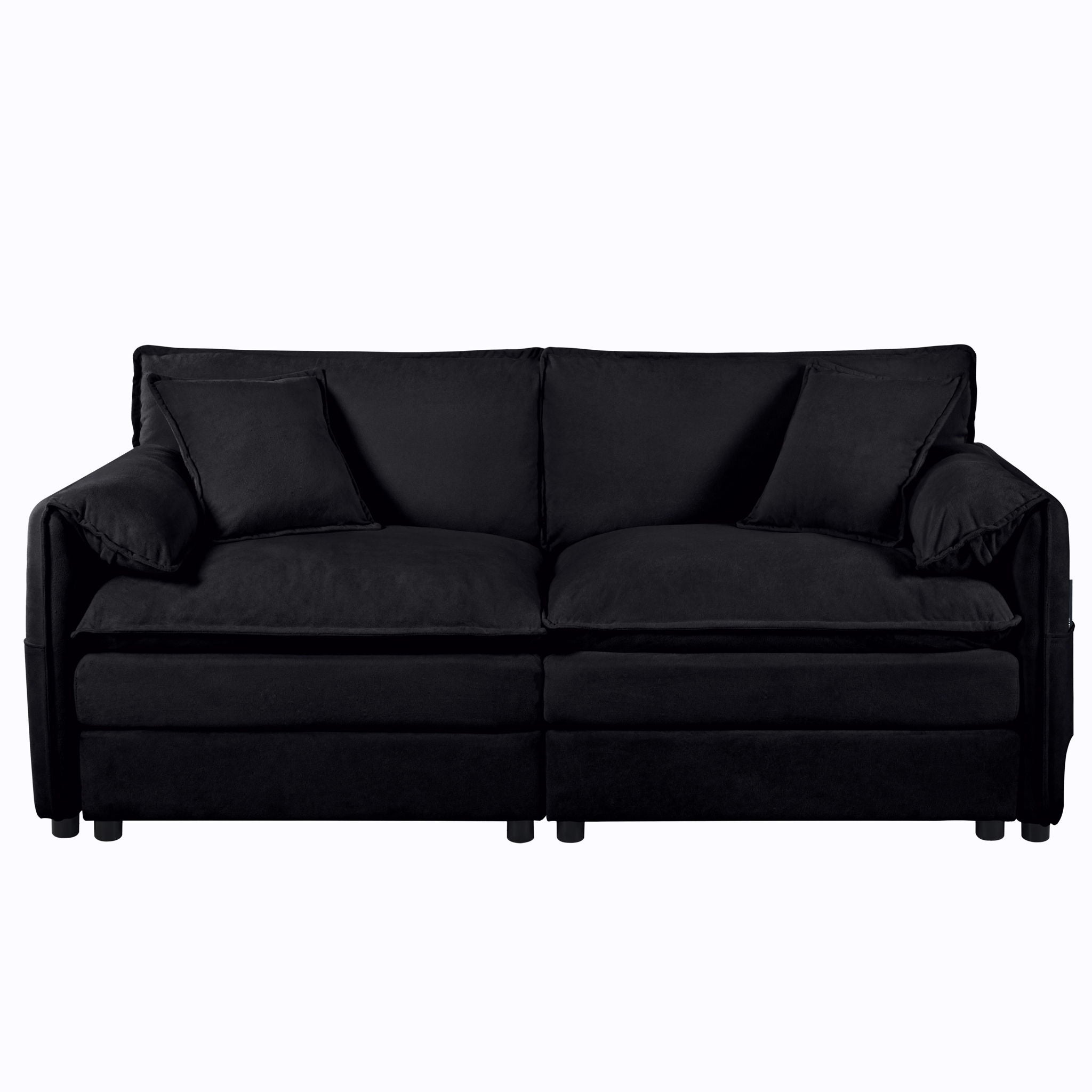 Modern Chenille Oversized Deep Seat Luxury 2 Piece Sofa Set With 4 Pillows - Best Buy Furniture