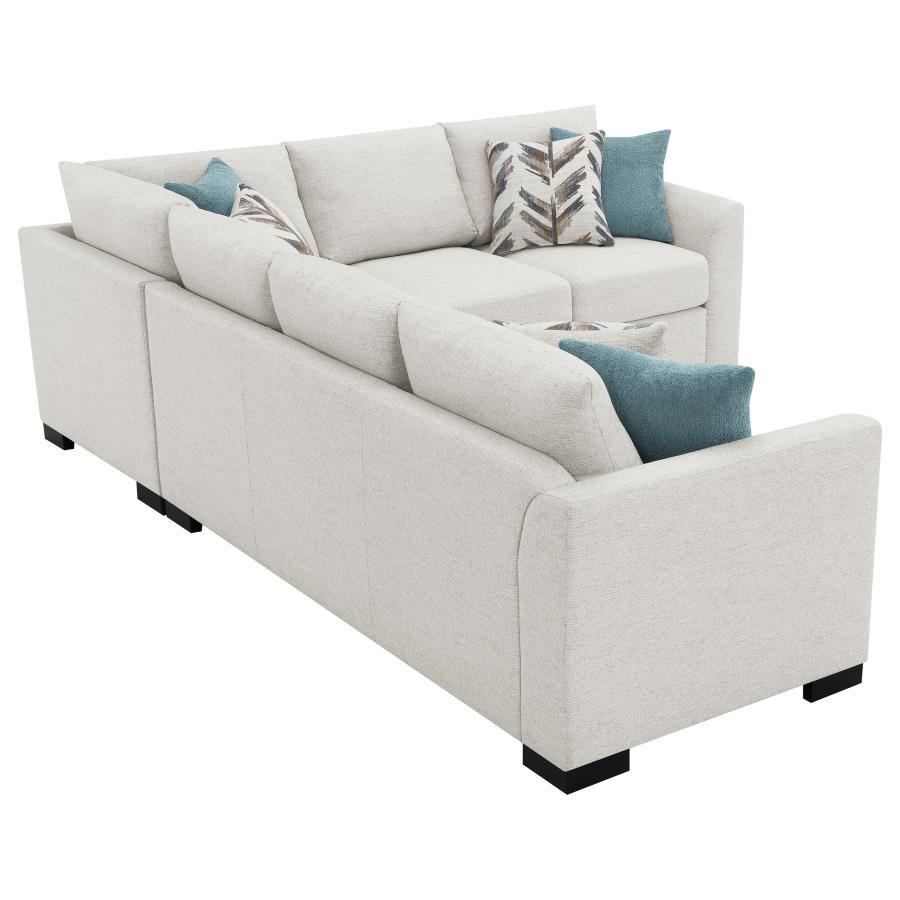 Ashford - Chenille Upholstered Sleeper Sectional Sofa - Greige - Best Buy Furniture