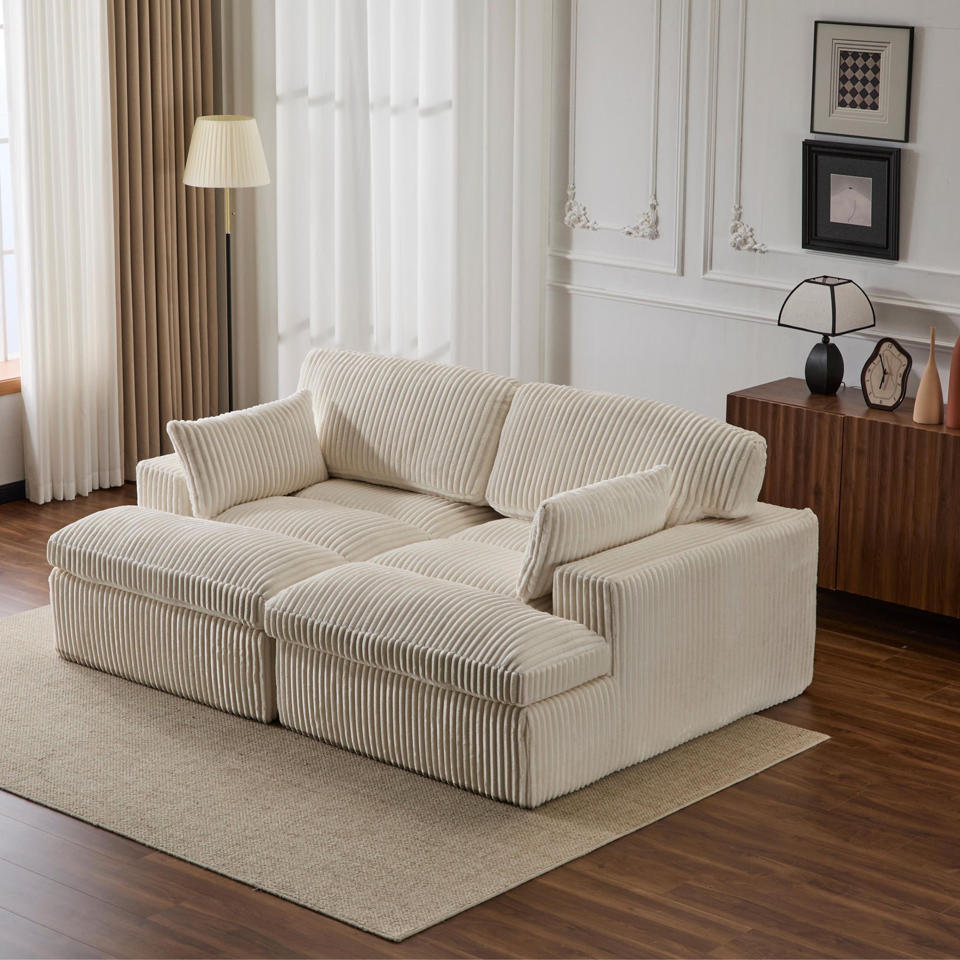 Double Chaise Lounge Chair, Oversized Upholstered Sleeper Cloud Couch - Best Buy Furniture