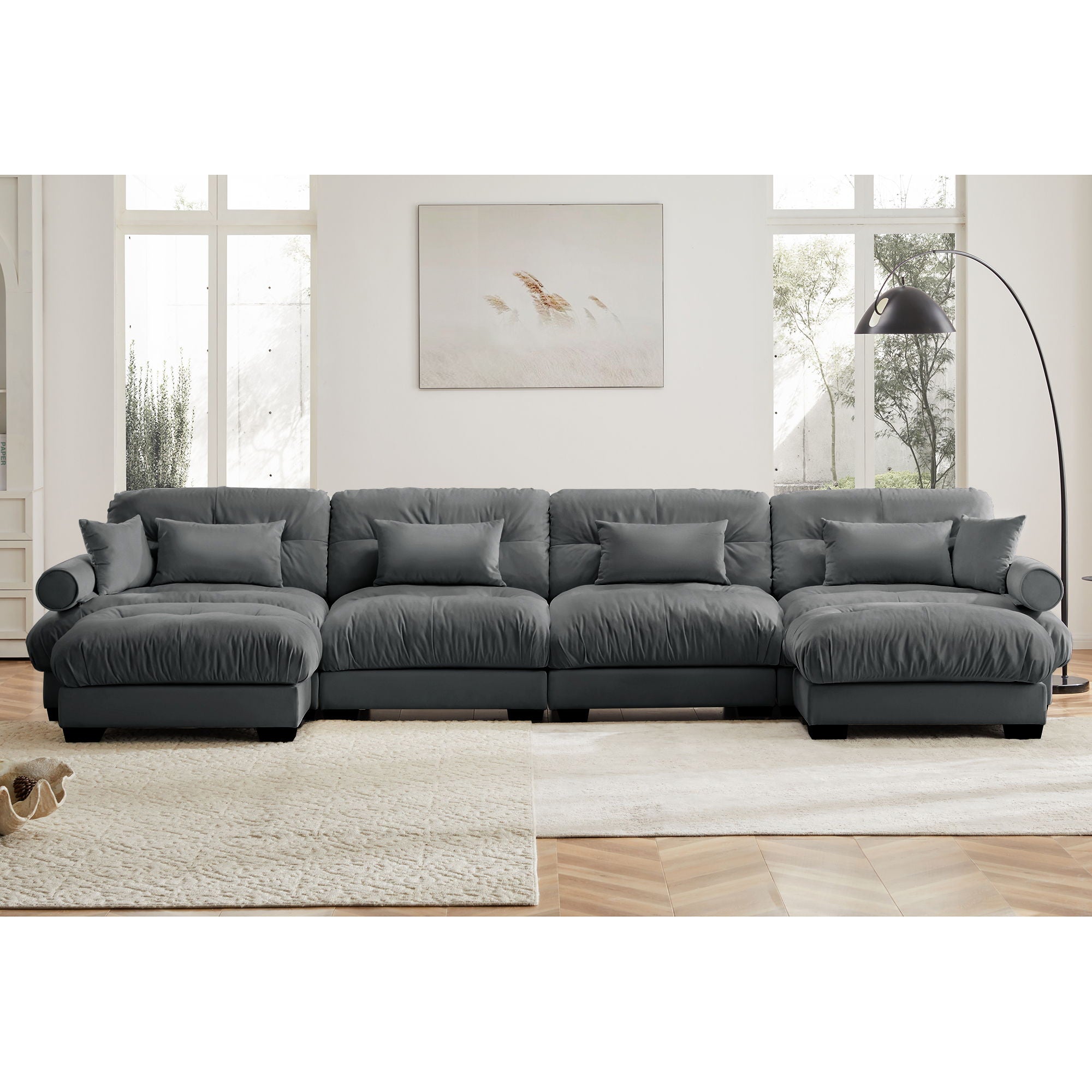 Super Comfort Oversized Modular Sectional Sofa With Movable Ottoman - Best Buy Furniture
