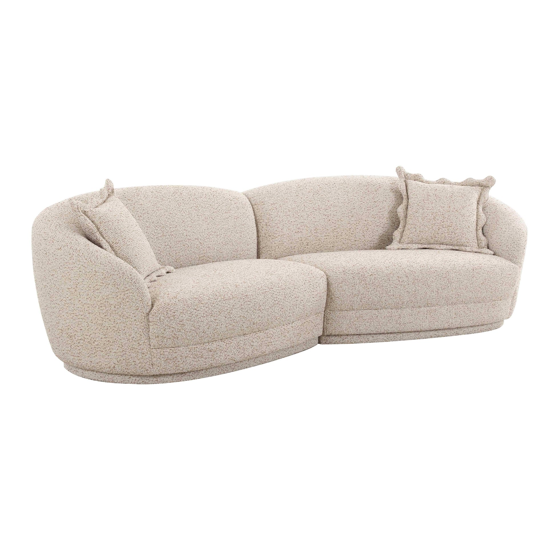 Marion - Textured Boucle Sectional - Two-Tone - Best Buy Furniture